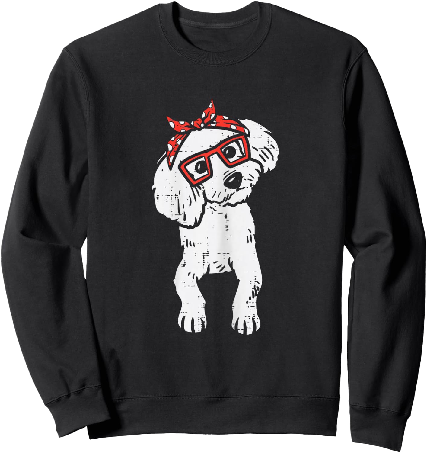 Poodle Polka Dots Bandana Dog Lover Owner Girls Women Gift Sweatshirt - Sweatshirt | Black