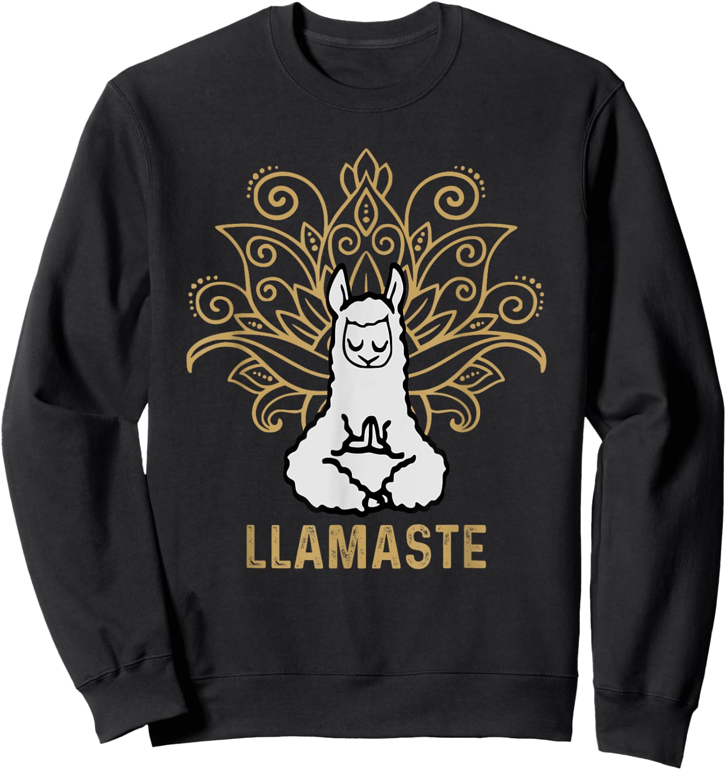 Llamaste Yoga Gift Women Kids Lover Llama Yoga Sweatshirt - Sweatshirt | Black