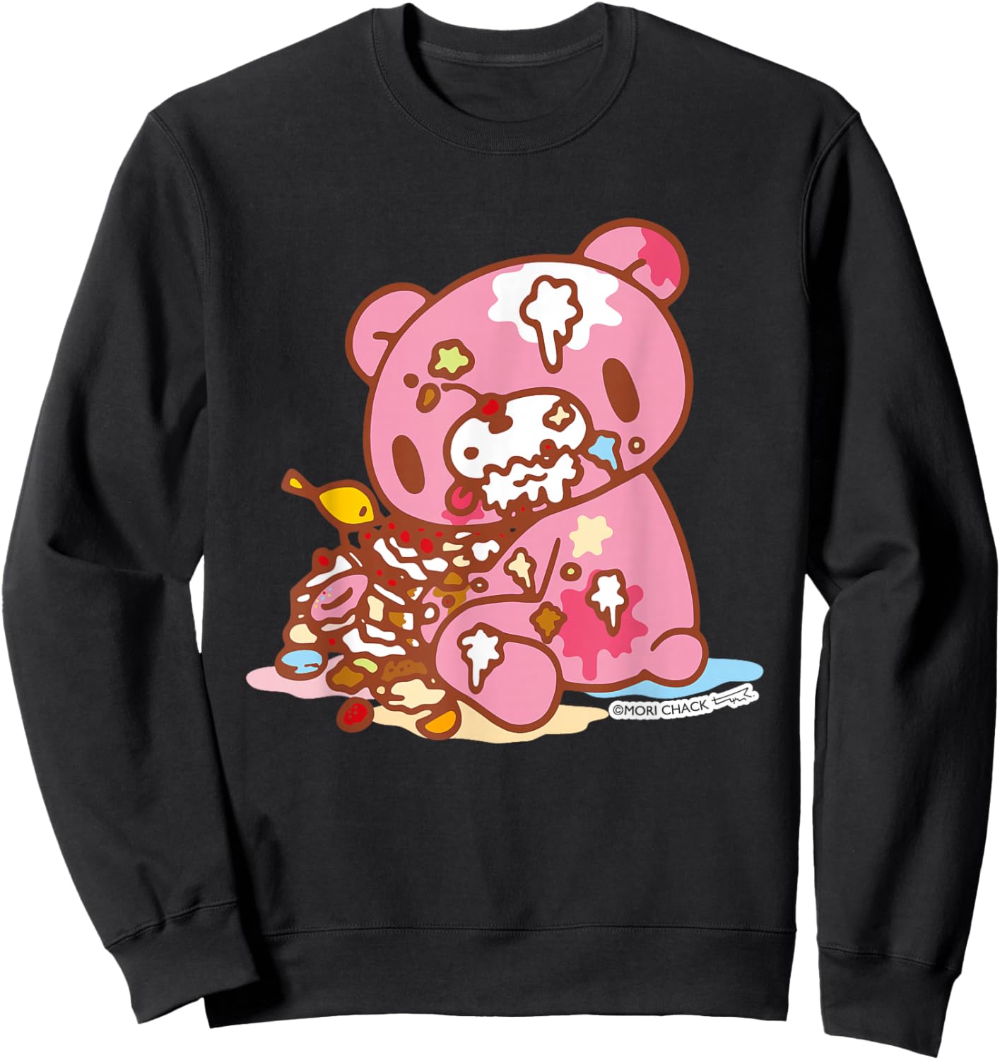 Gloomy Bear The Naughty Grizzly Junk Food Feast Anime Sweatshirt - Sweatshirt | Black