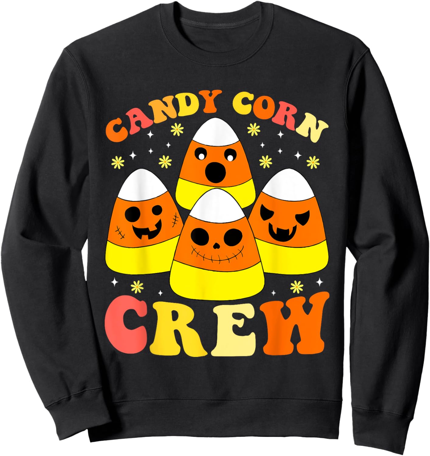 Candy Corn Crew Halloween Costume Men Women Friends Sweatshirt - Sweatshirt | Black