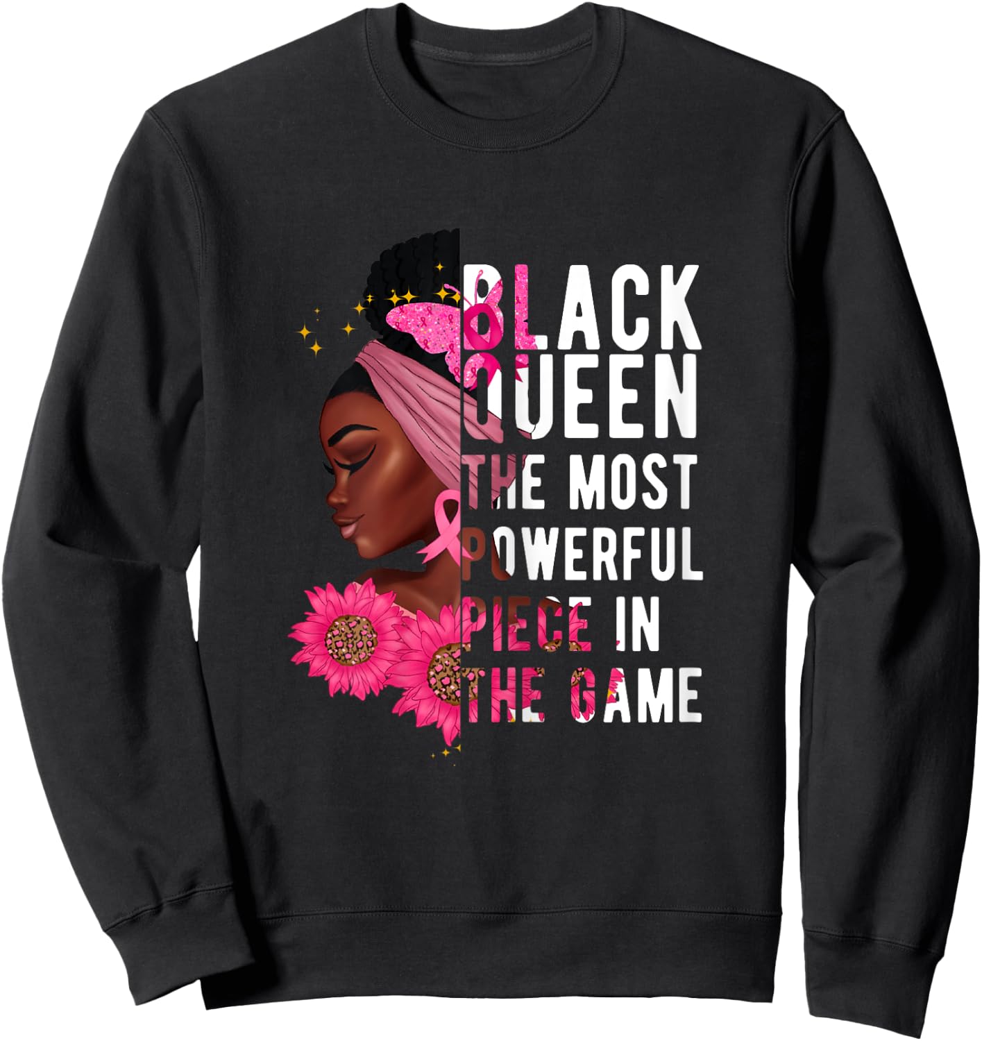 Black Queen The Most Powerful Piece In The Game Afro Women Sweatshirt - Sweatshirt | Black