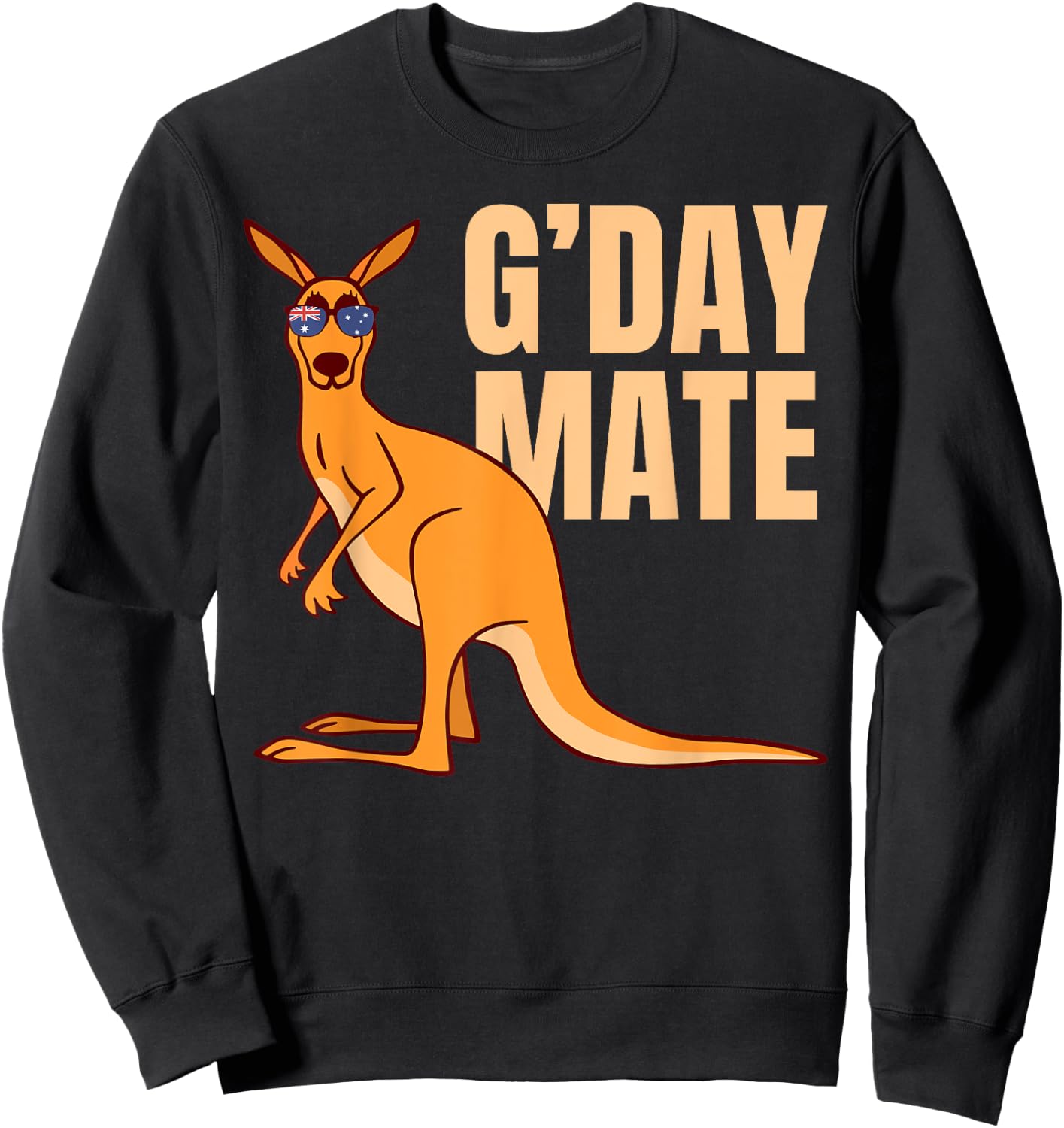 Australia G'Day Mate Shirt Funny Kangaroo Australian Symbol Sweatshirt - Sweatshirt | Black