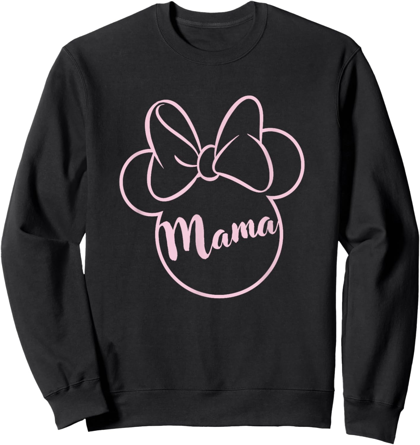 Disney Mickey and Friends Minnie Mouse Mama Pink Bow Ears Sweatshirt - Sweatshirt | Black