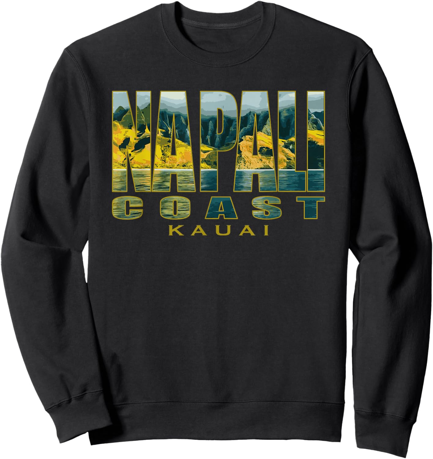 Na Pali Coast Kauai Hawaii Island NaPali Cliffs Garden Isle Sweatshirt - Sweatshirt | Black