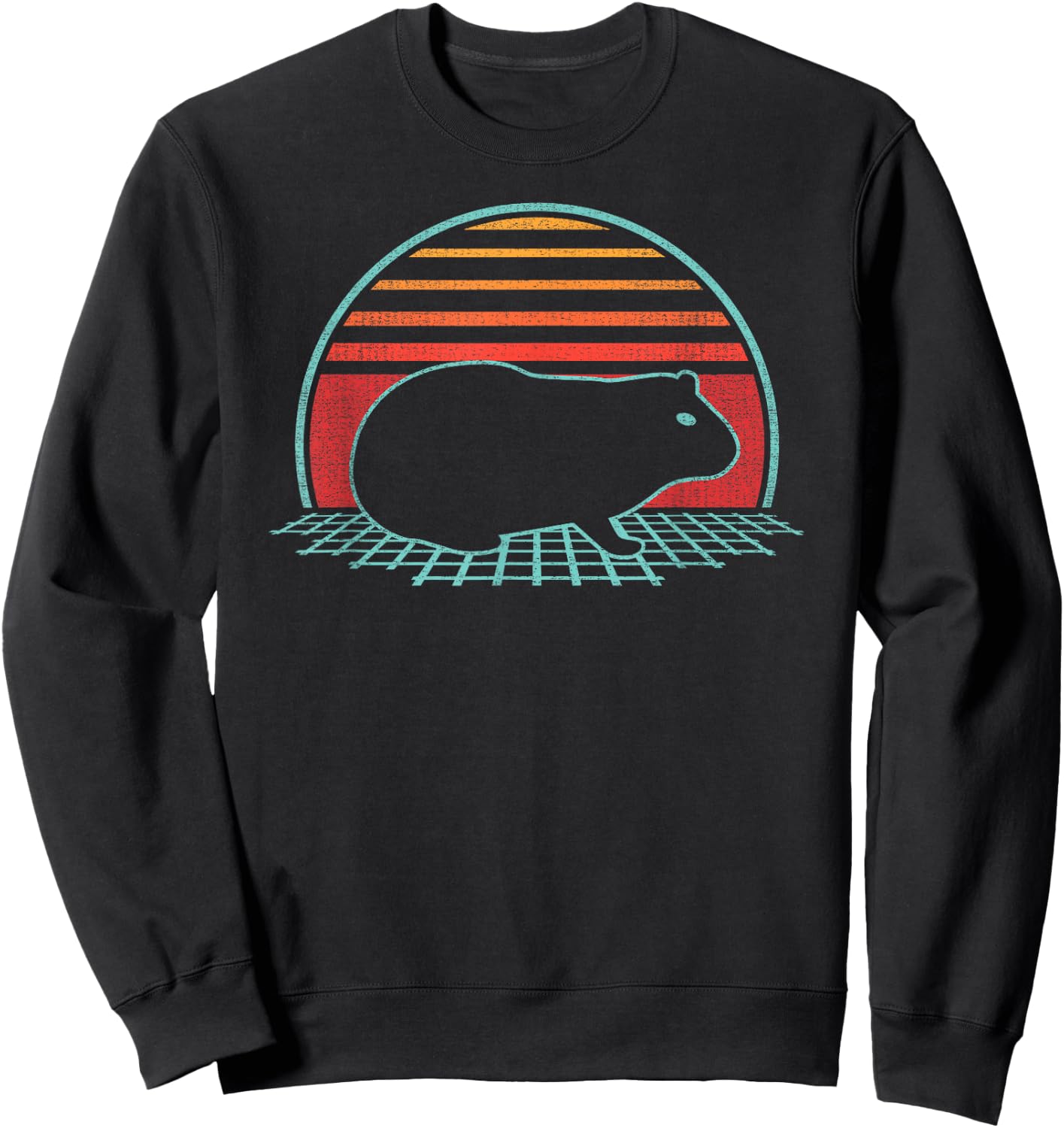 Guinea Pig Lover Animal Retro Vintage 80s Style Sweatshirt - Sweatshirt | Black
