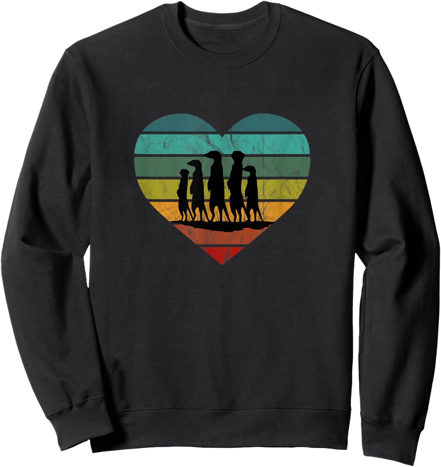 Ich Liebe Erdmännchen Afrika Herz Wildnis Safari Südafrika Sweatshirt - Sweatshirt | Black
