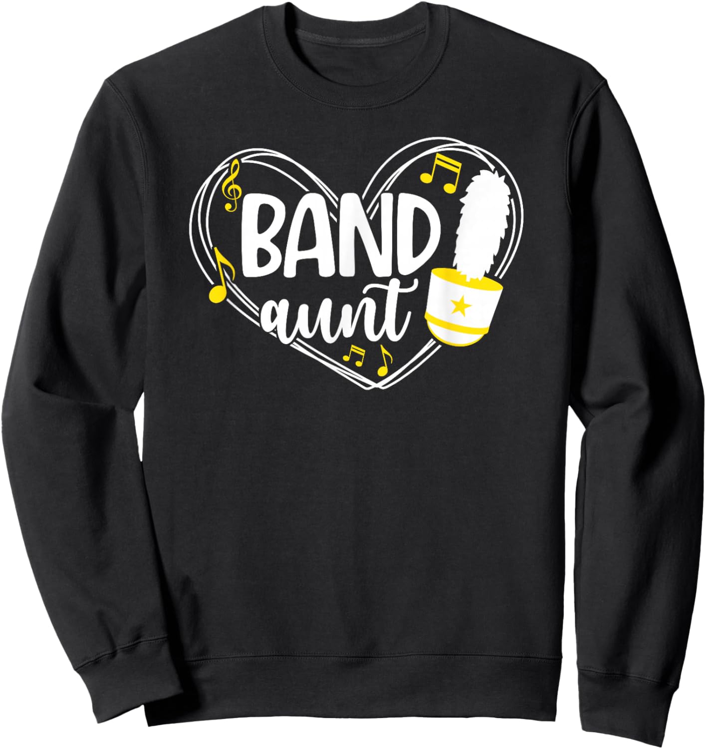 Band Aunt Heart Marching Band Aunt Sweatshirt - Sweatshirt | Black