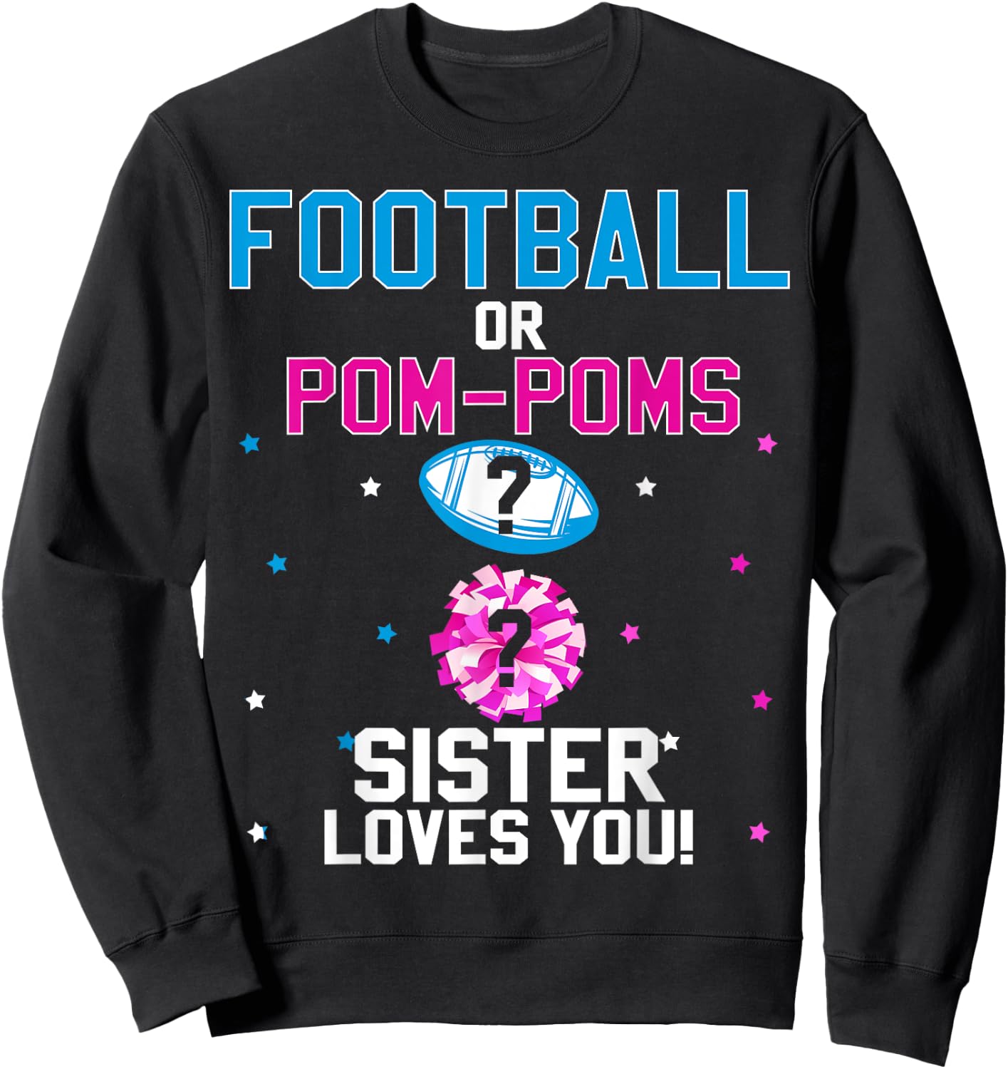 Football or Pom Poms Cheerleader Sister Loves You Baby Sweatshirt - Sweatshirt | Black