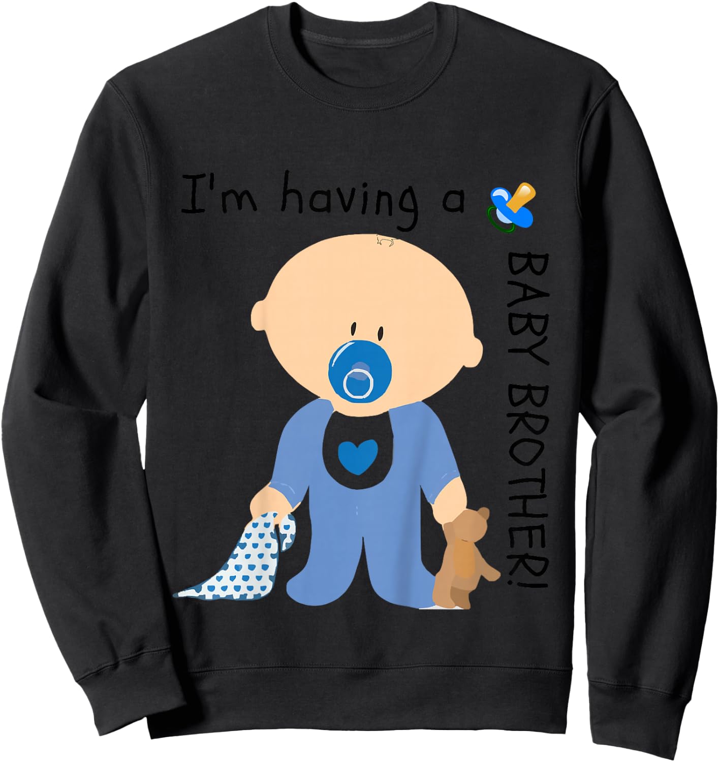 Kids Baby Brother Sibling Pregnancy Gender Reveal Announcement Sweatshirt - Sweatshirt | Black