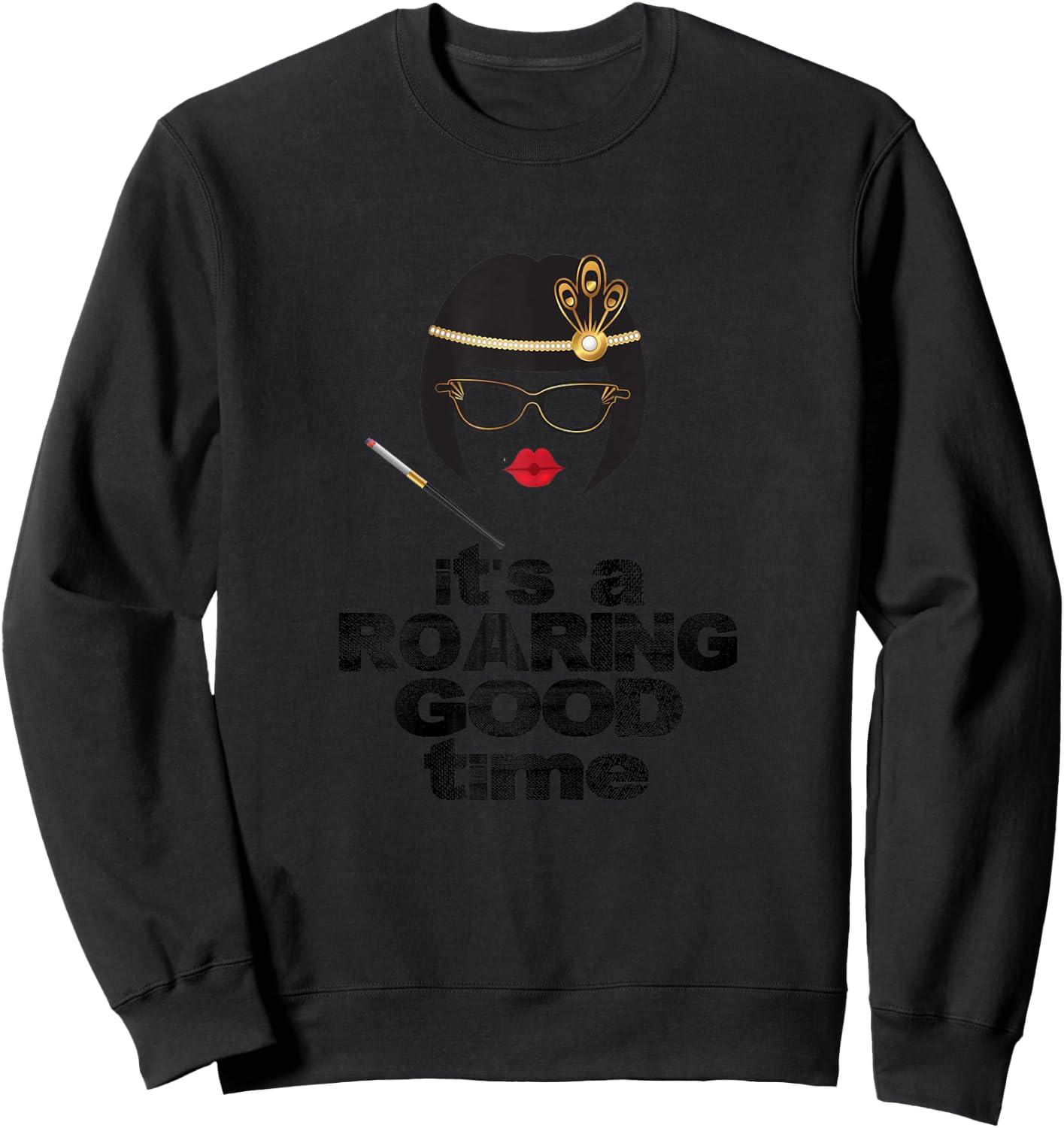 Funny Roaring 20s Store Co. Roaring Twenties Hats Costume 2020s Art Deco Sweatshirt - Sweatshirt | Black