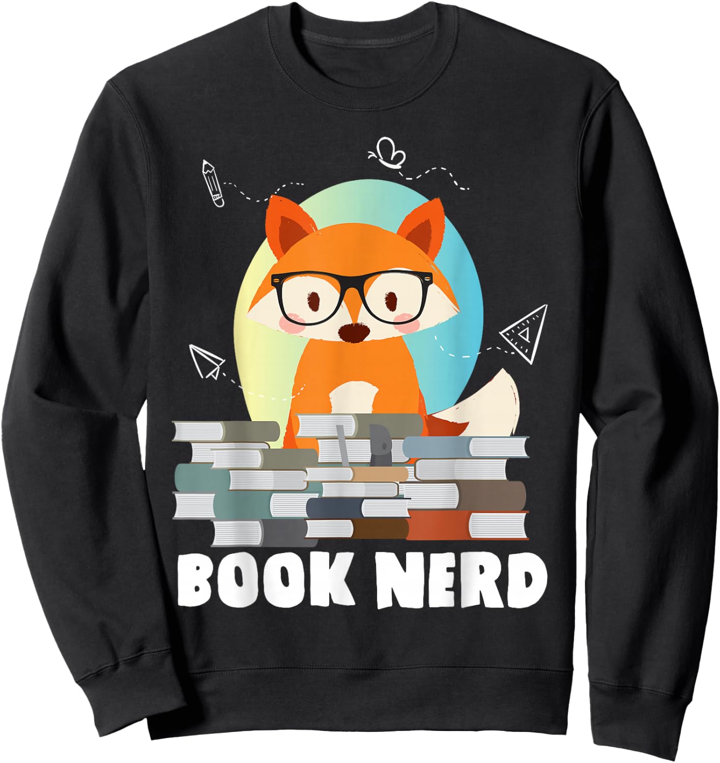 Bookworm Book Literature Novel Reading Rat Sweatshirt - Sweatshirt | Black