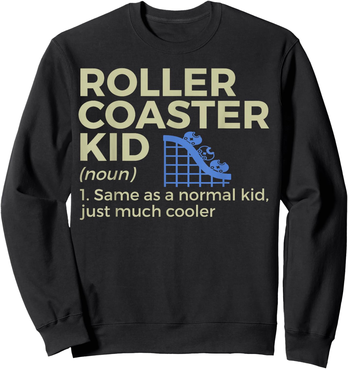 Funny Roller Coaster Kid Definition Sweatshirt - Sweatshirt | Black