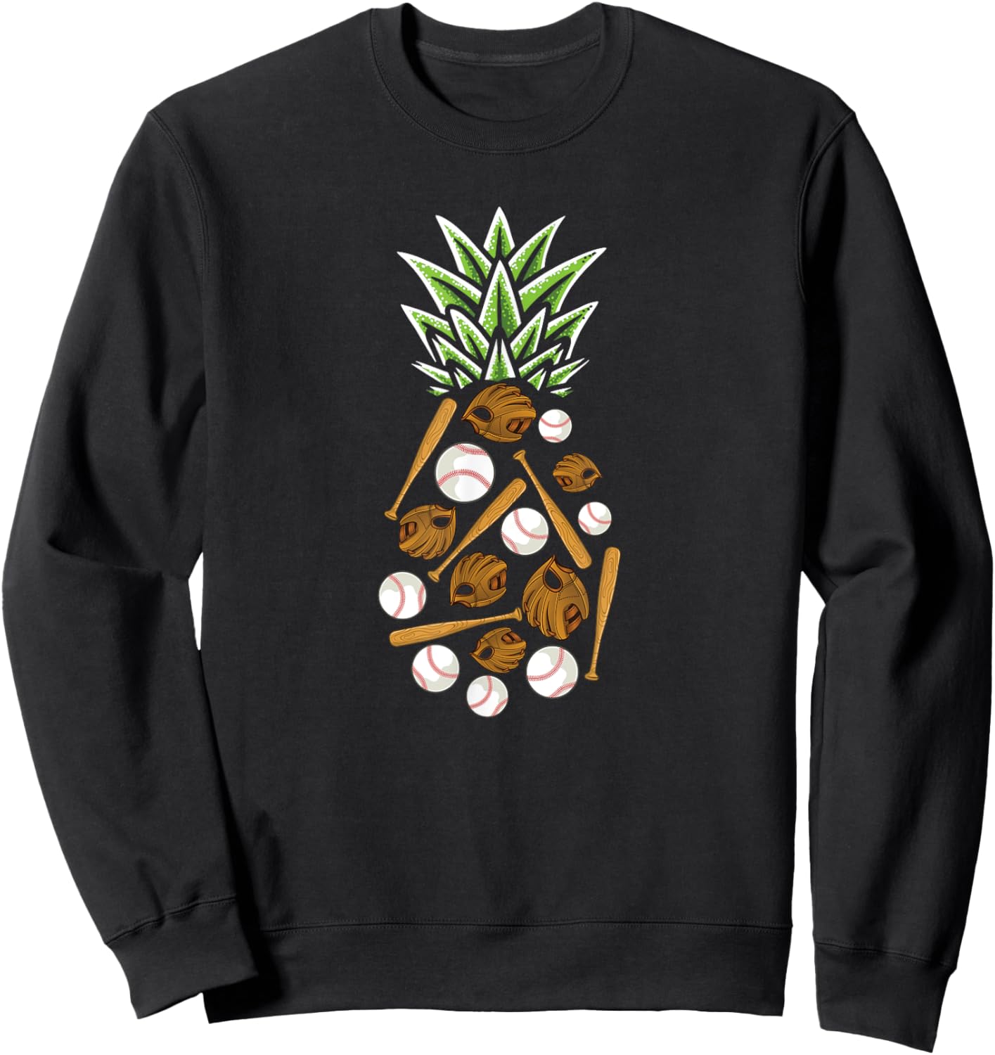Pineapple Aloha Beaches Hawaii Baseball Gift - Catcher Men Women Kids Sweatshirt - Sweatshirt | Black