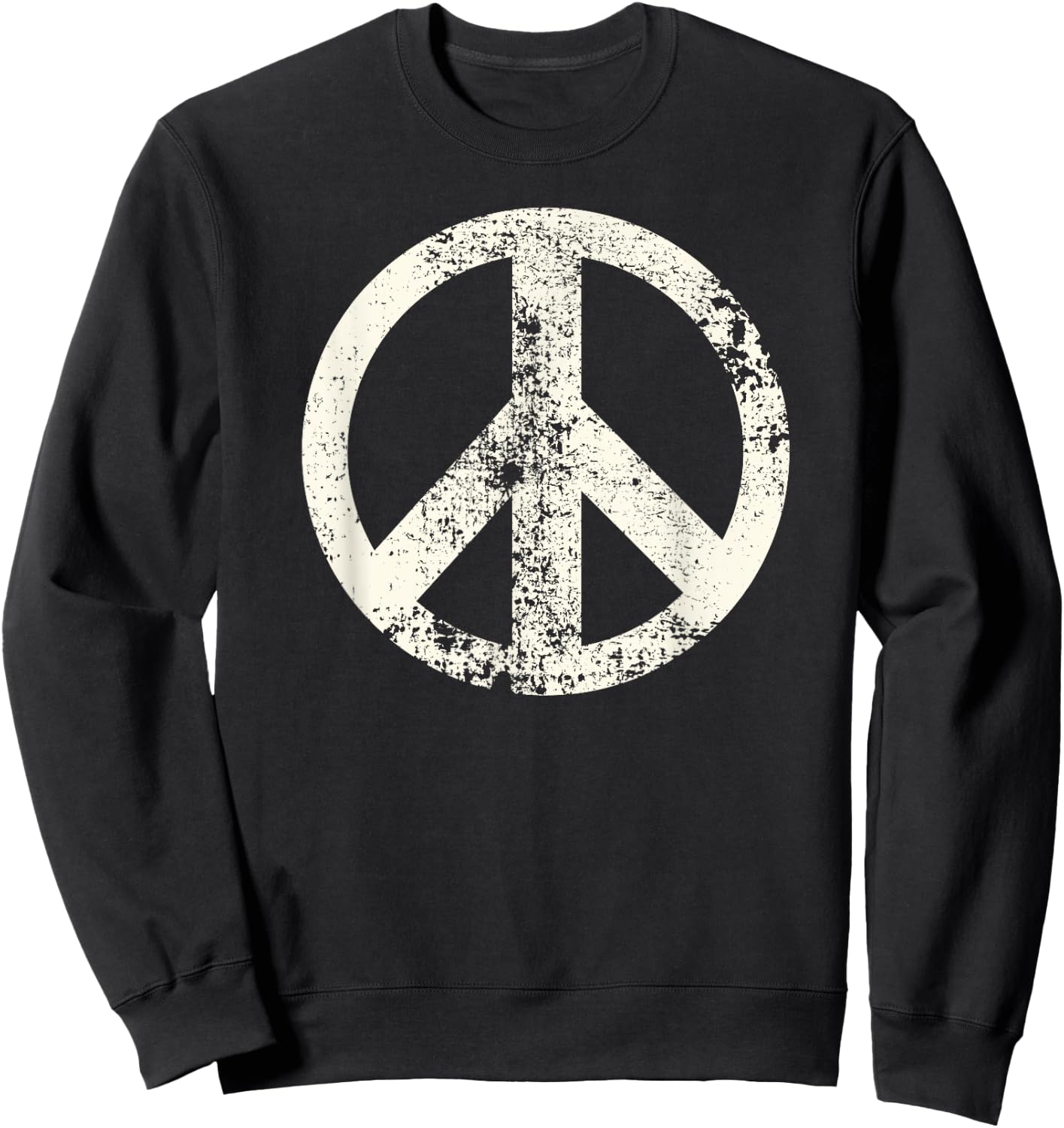Peace Sign Bright Colorful Flowers 60's 70's Hippie Costume Sweatshirt - Sweatshirt | Black