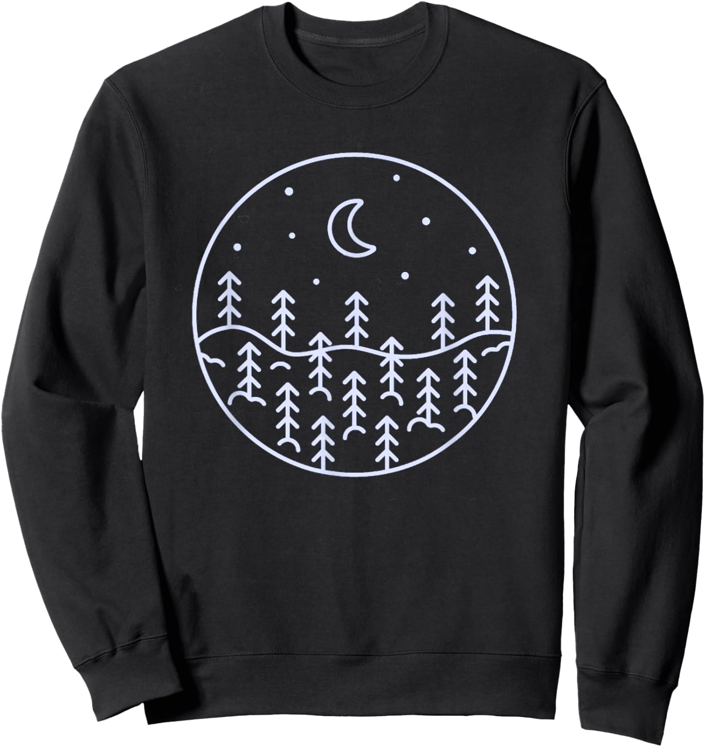 Minimal Forest Nature Outdoor Camping Hiking Camper Sweatshirt - Sweatshirt | Black