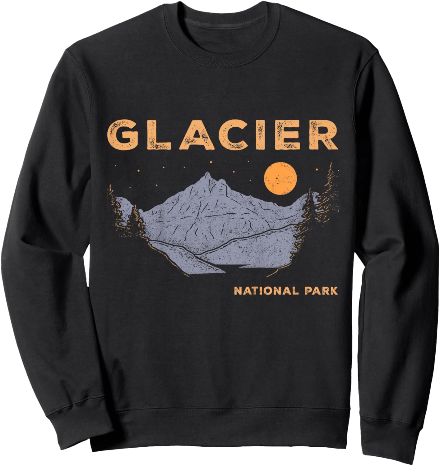 Retro Glacier National Park Souvenir Montana Boys Girls Kids Sweatshirt - Sweatshirt | Black