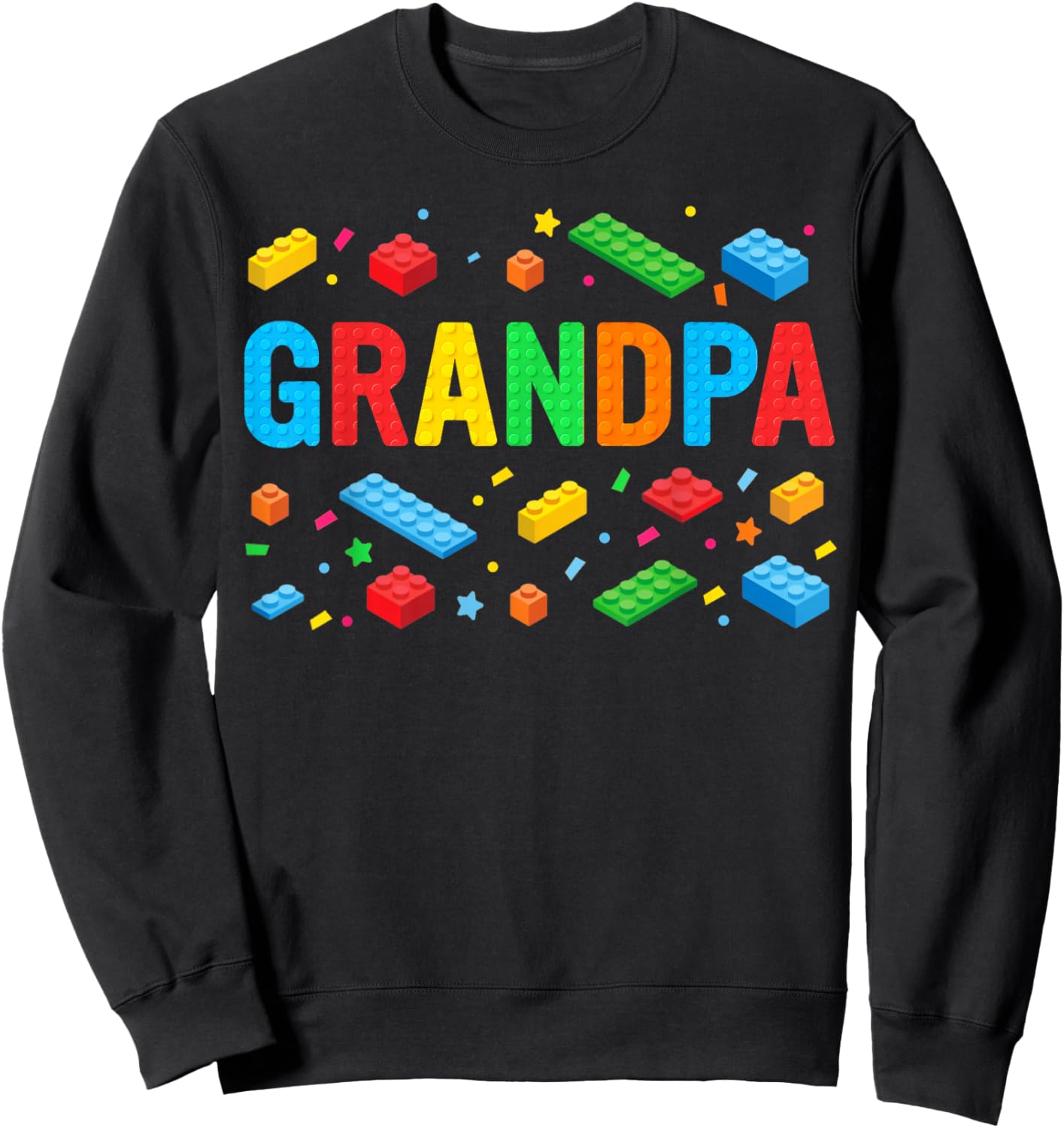 Grandpa Master Builder Building Bricks Blocks Family Funny Sweatshirt - Sweatshirt | Black