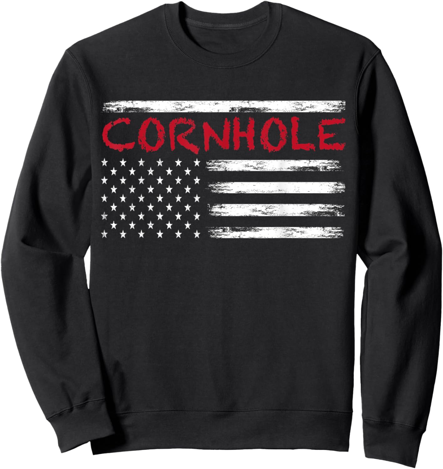 Cornhole USA American Flag United States Sweatshirt - Sweatshirt | Black