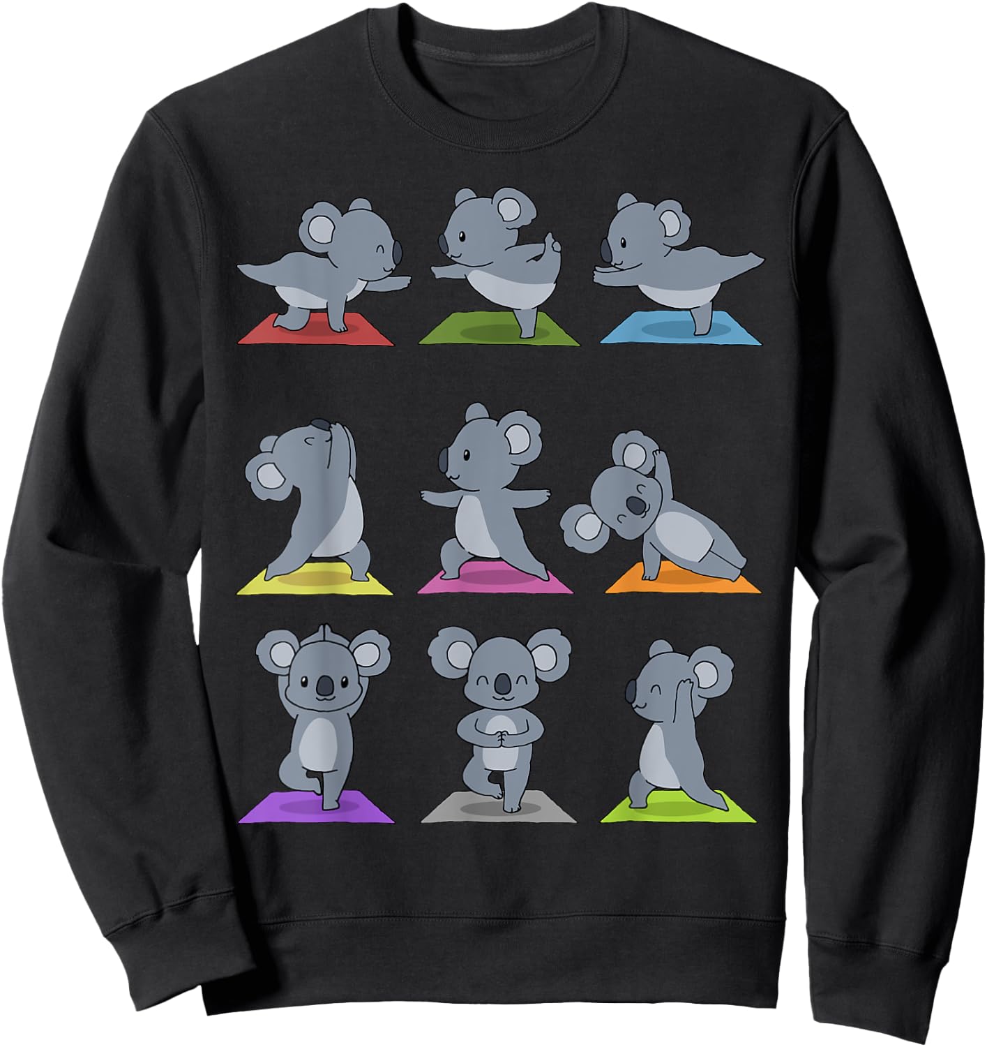 Koala Yoga Funny Koalas In Yoga Poses Sports Sweatshirt - Sweatshirt | Black