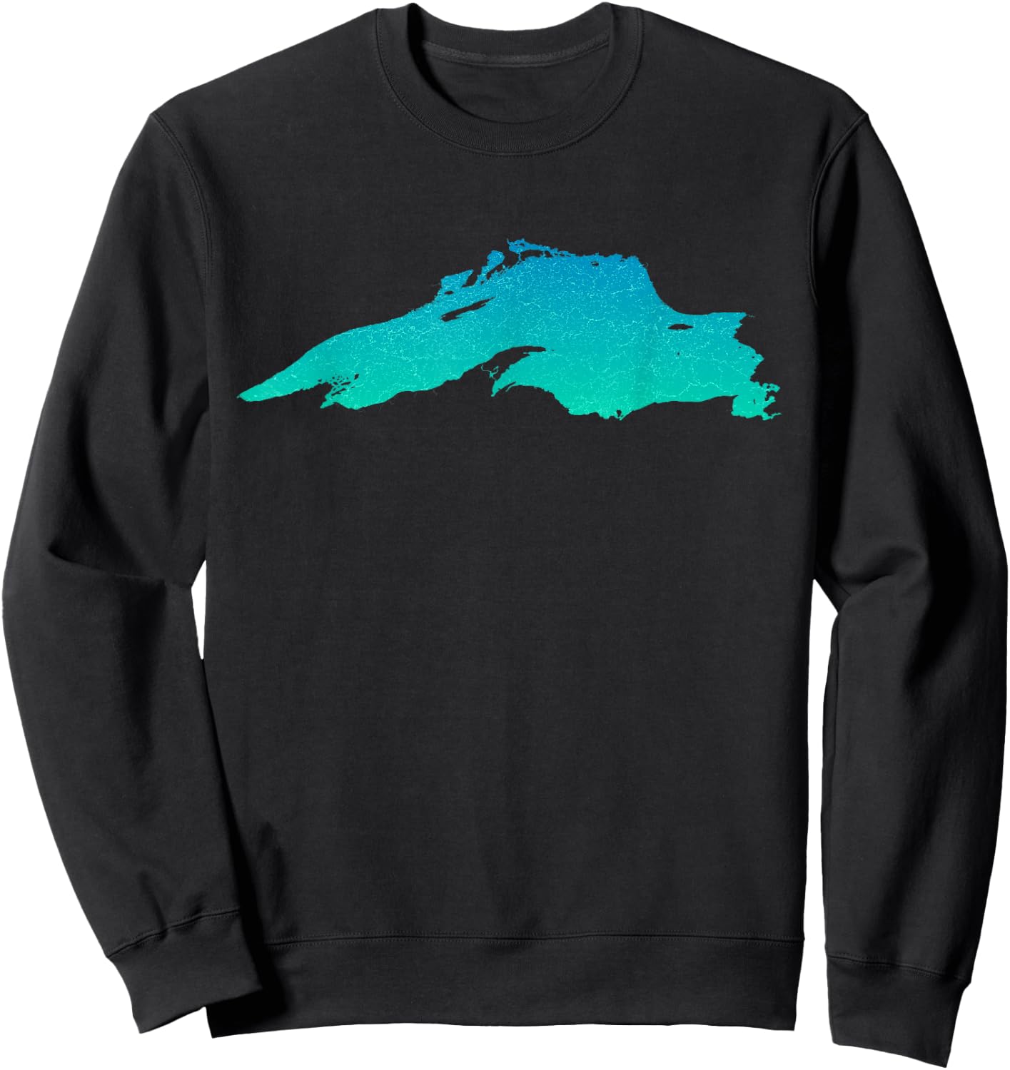 Lake Superior Blue Green Water Ombre Sweatshirt - Sweatshirt | Black