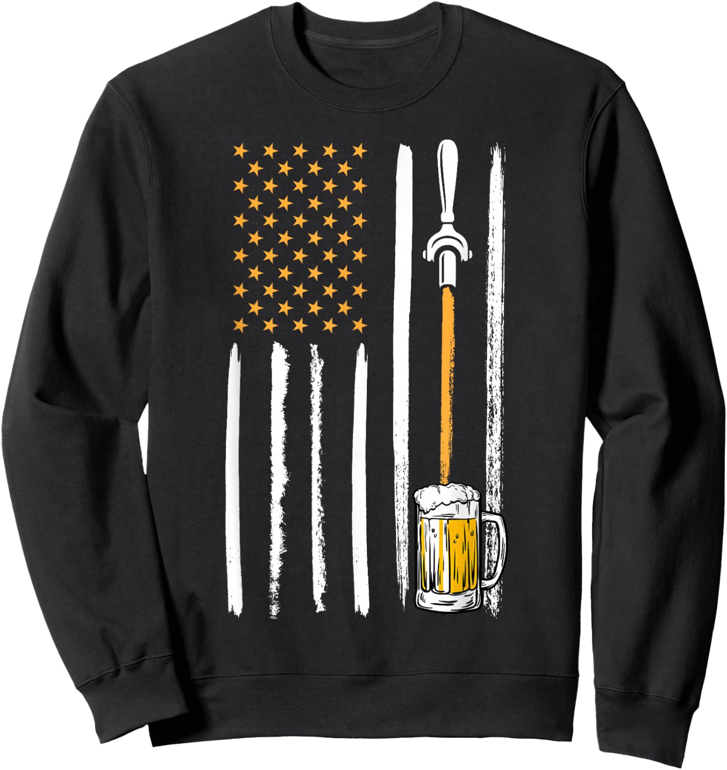 Craft Beer American Flag USA 4th July Brewery Alcohol Lovers Sweatshirt - Sweatshirt | Black