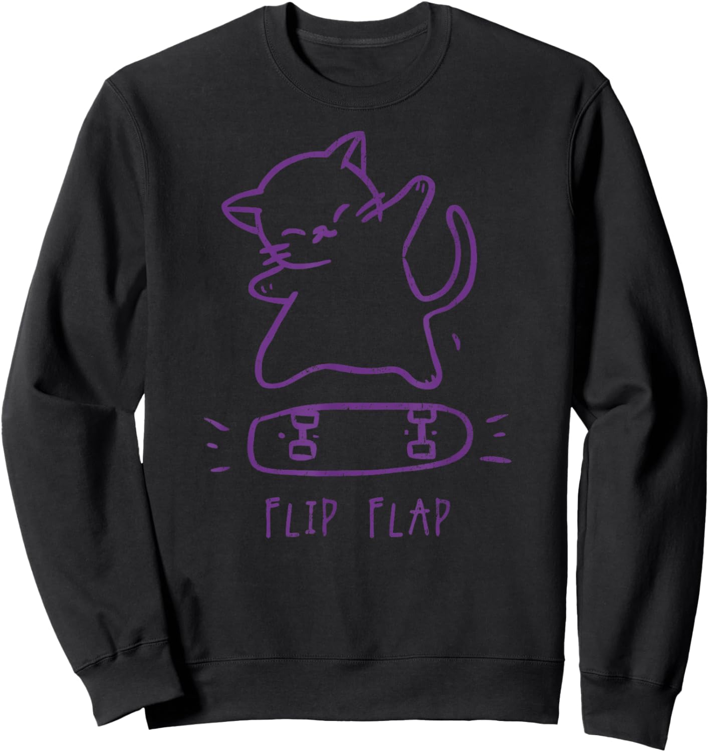 Cat Hip Hop Y2K Vintage Retro Hipster Edgy Streetwear Cat Sweatshirt - Sweatshirt | Black