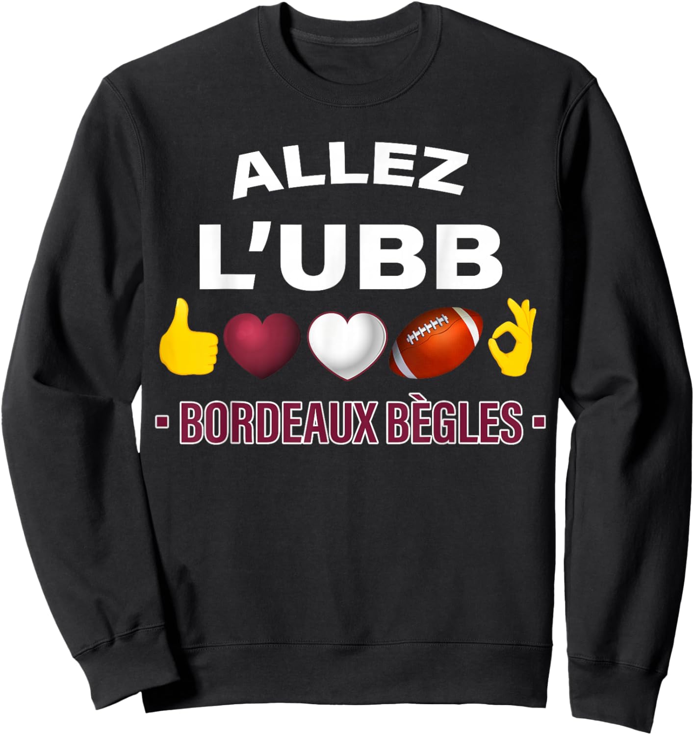 Rugby Gift Supporter Bordeaux UBB , Black, S Sweatshirt - Sweatshirt | Black