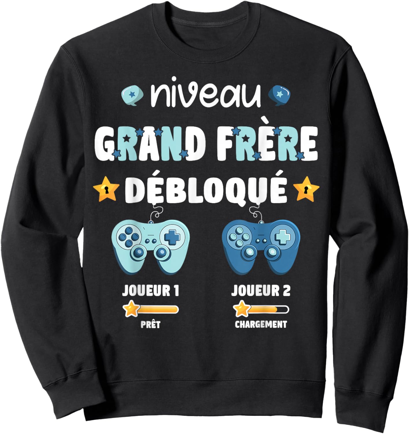 Level Big Brother Unlocked Announcement Pregnancy Big Brother , Black, S Sweatshirt - Sweatshirt | Black