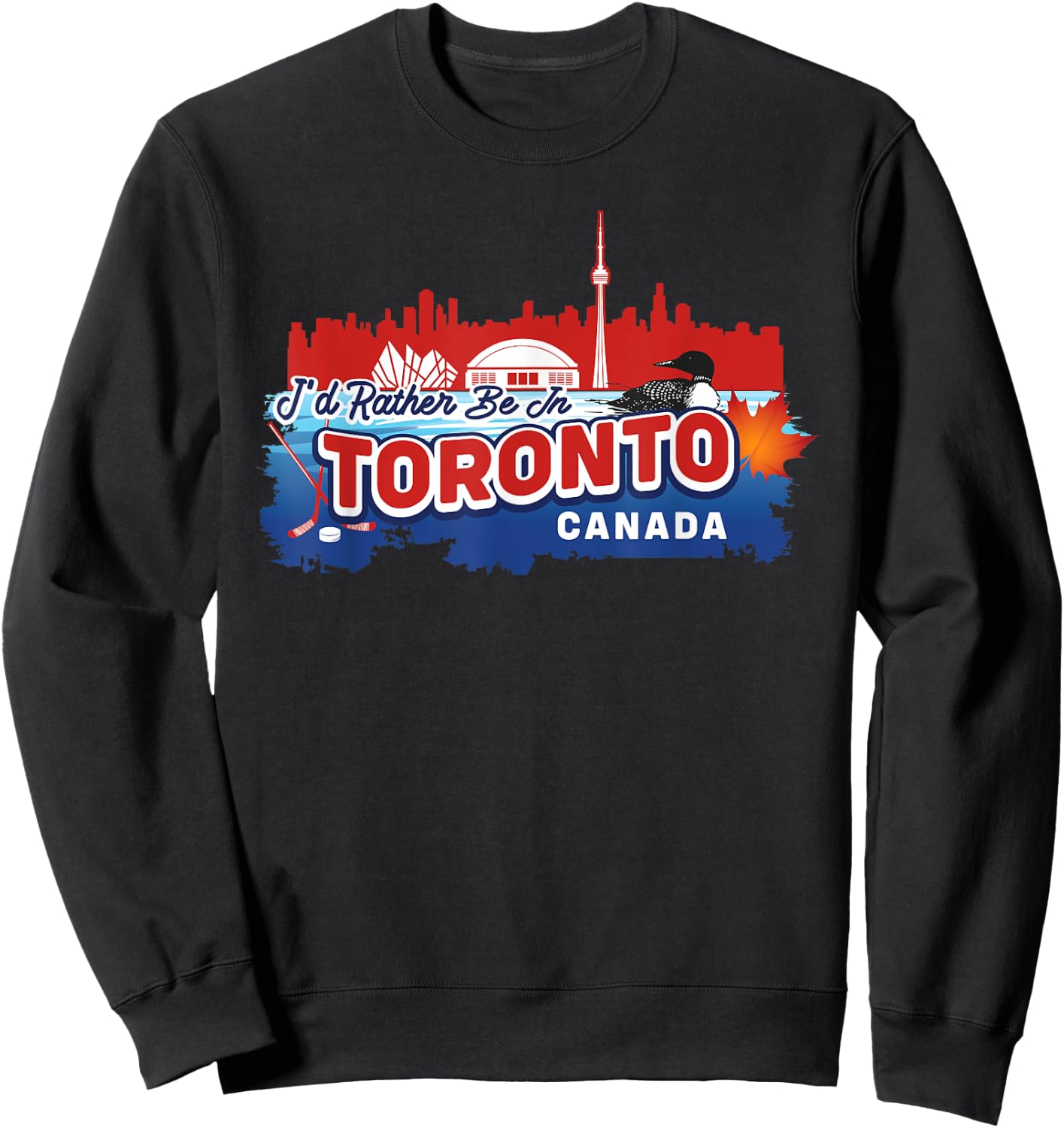 I'd Rather Be In Toronto Canada Vintage Souvenir Sweatshirt - Sweatshirt | Black