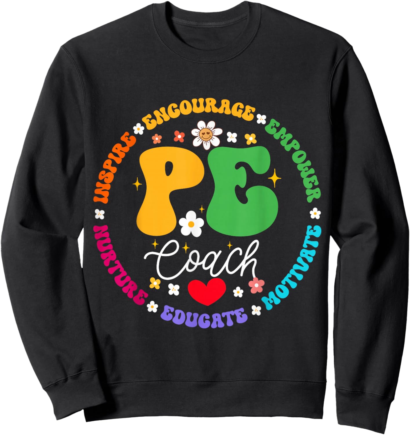 Physical Education P.E Instructor Coach Teacher Gym Sweatshirt - Sweatshirt | Black