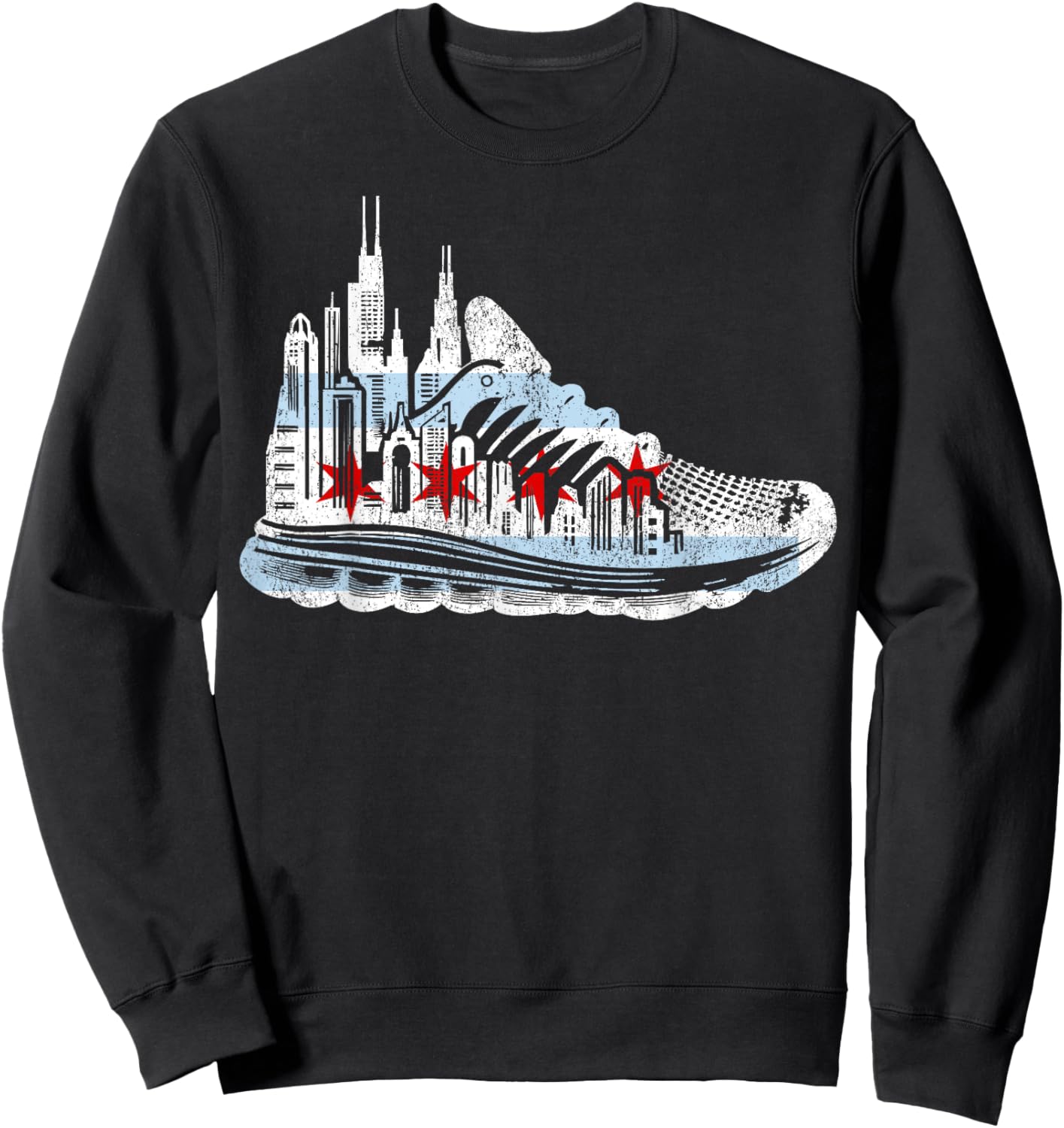 Chicago Runner Run Marathons Running Jogger Motivational Sweatshirt - Sweatshirt | Black