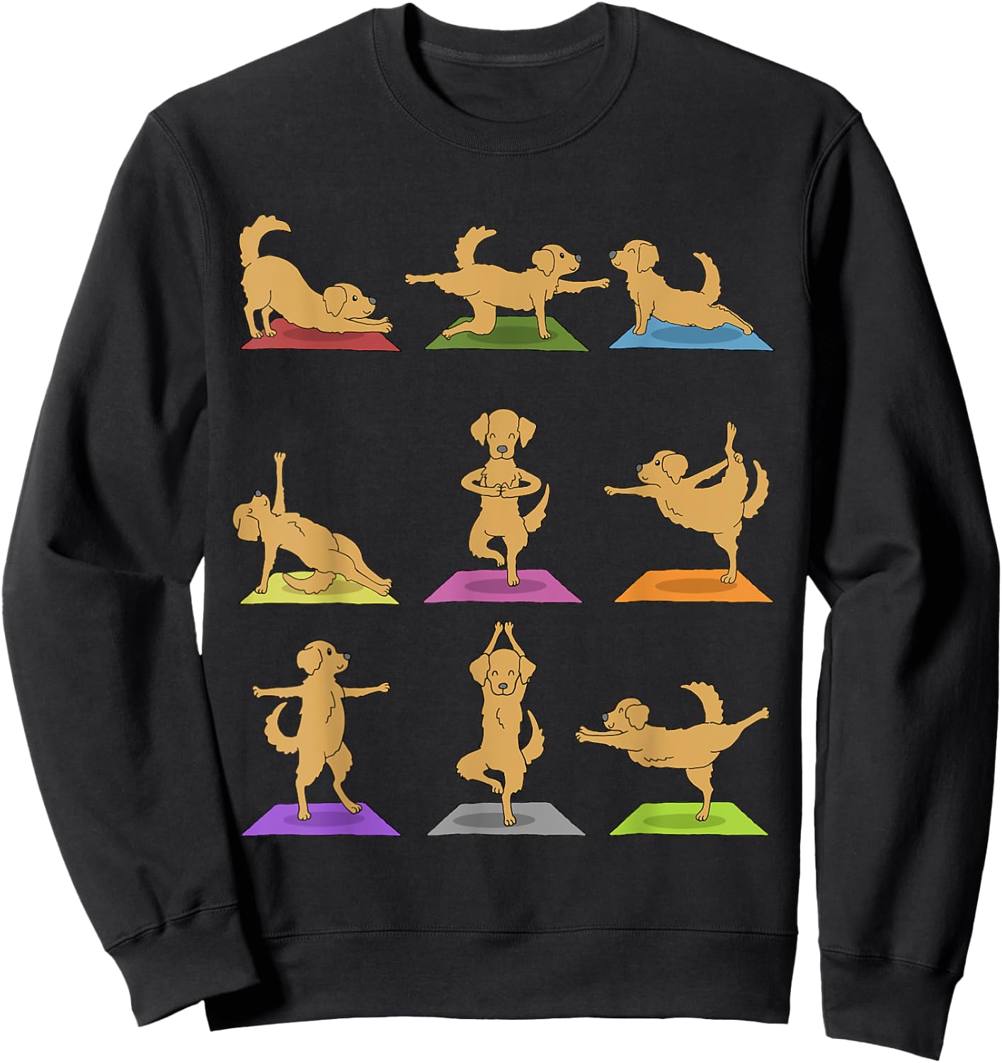 Golden Retriever Yoga Funny Dogs In Yoga Poses Shirt Sweatshirt - Sweatshirt | Black