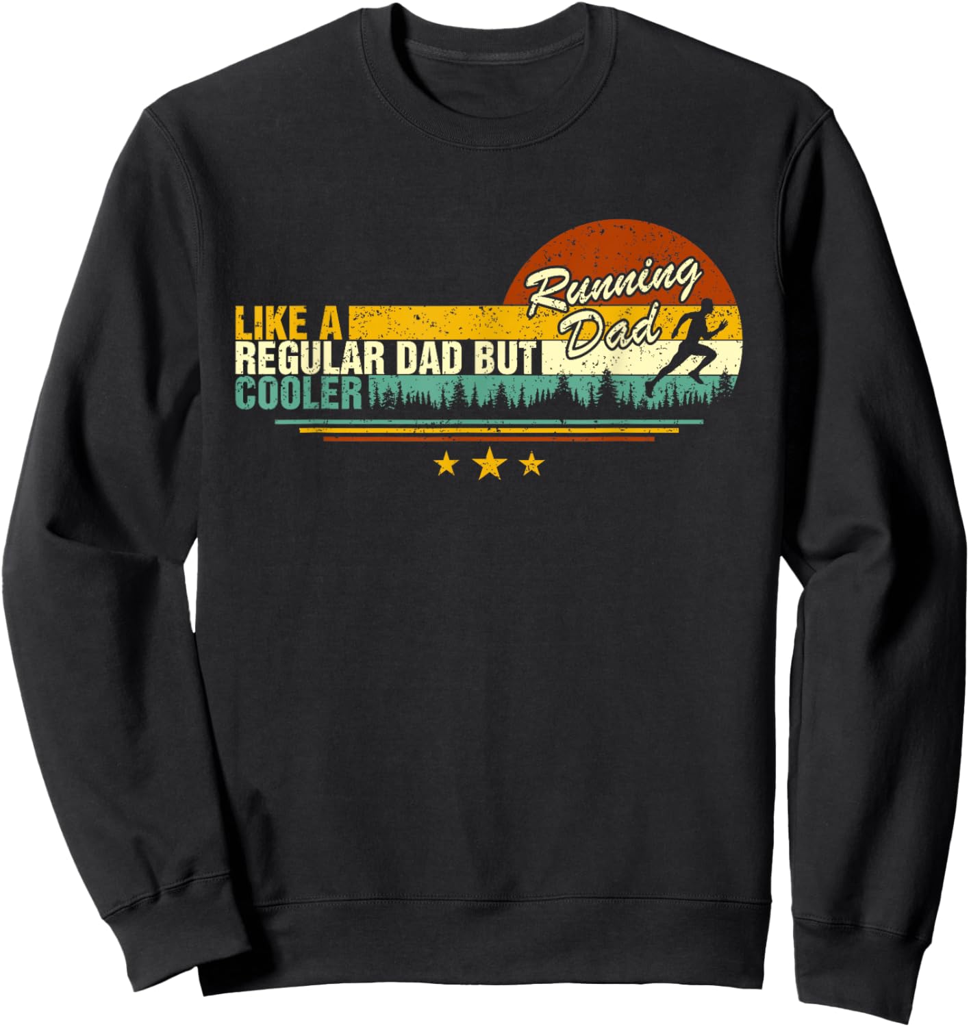 Marathon Runner Retro Funny Running For Dad Coach Marathoner Sweatshirt - Sweatshirt | Black