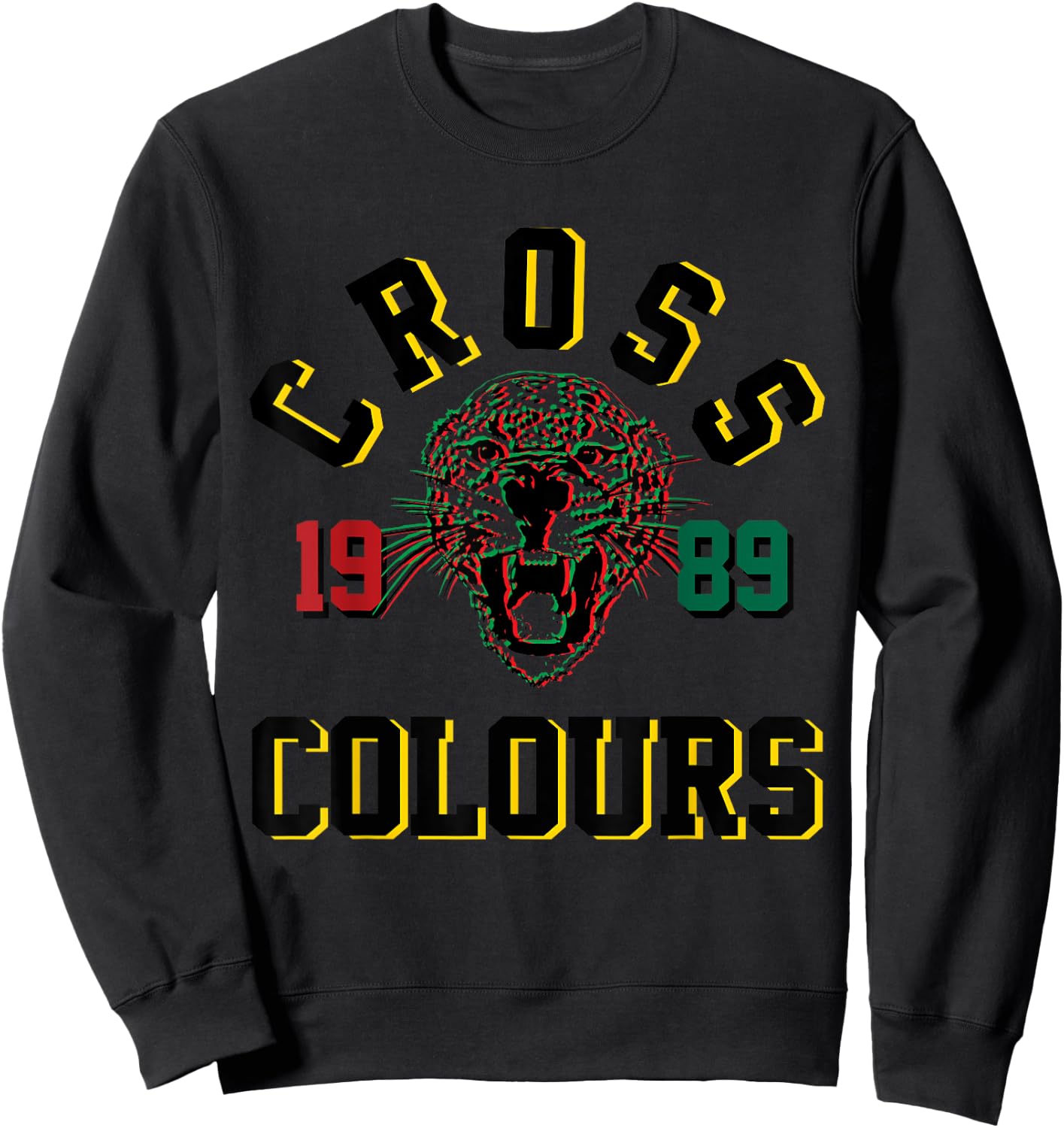 CXC 89 Cheetah | Retro Graphic 1990's Urban Vintage Sweatshirt - Sweatshirt | Black