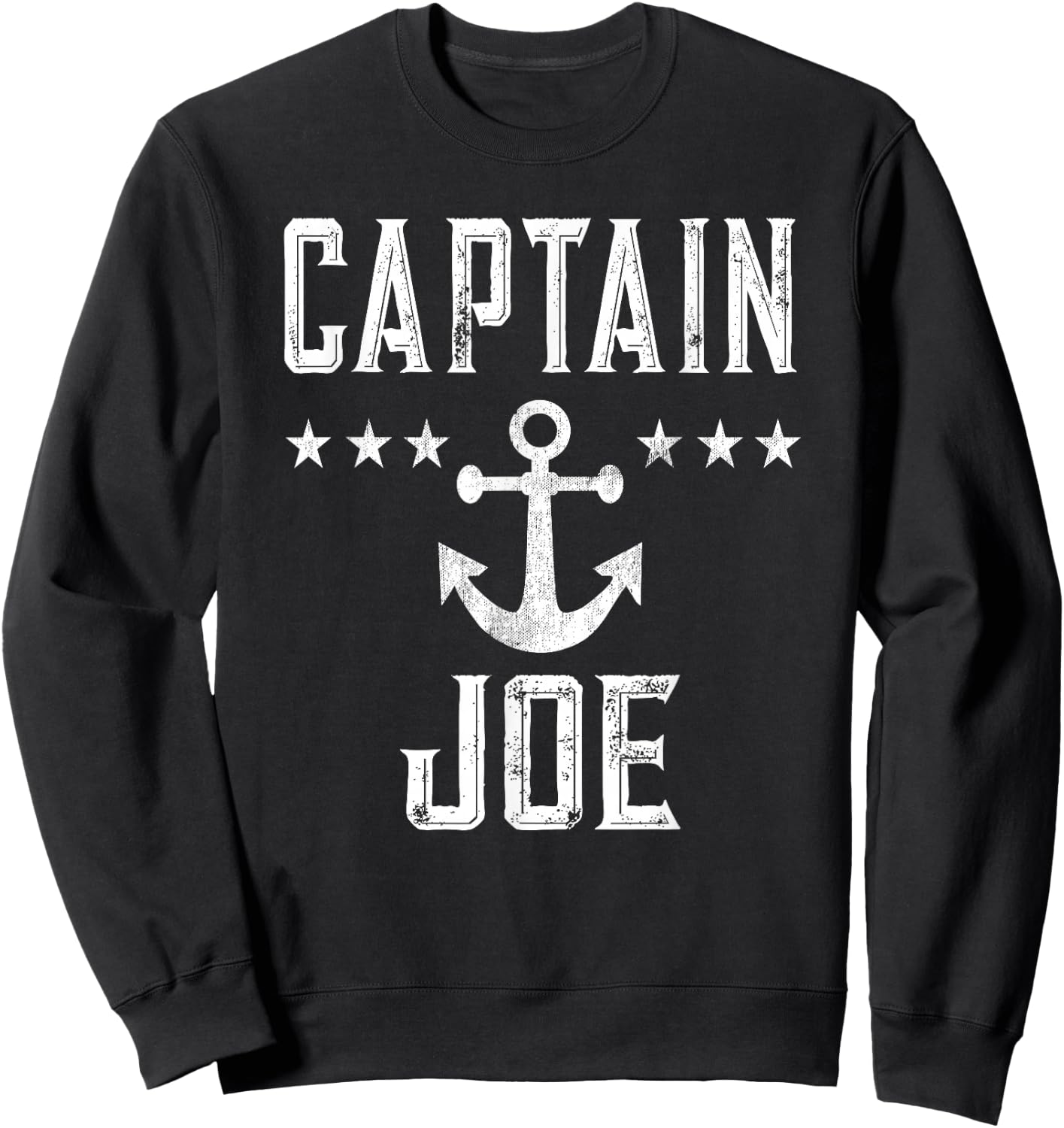 Captain Joe - Retro Personalized Nautical Boating Lover Sweatshirt - Sweatshirt | Black