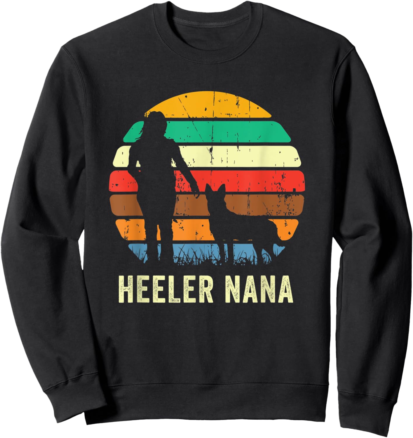 Cute Heeler Nana | Mom, Mother, Pet Cattle Dog Owner Gift Women Sweatshirt - Sweatshirt | Black