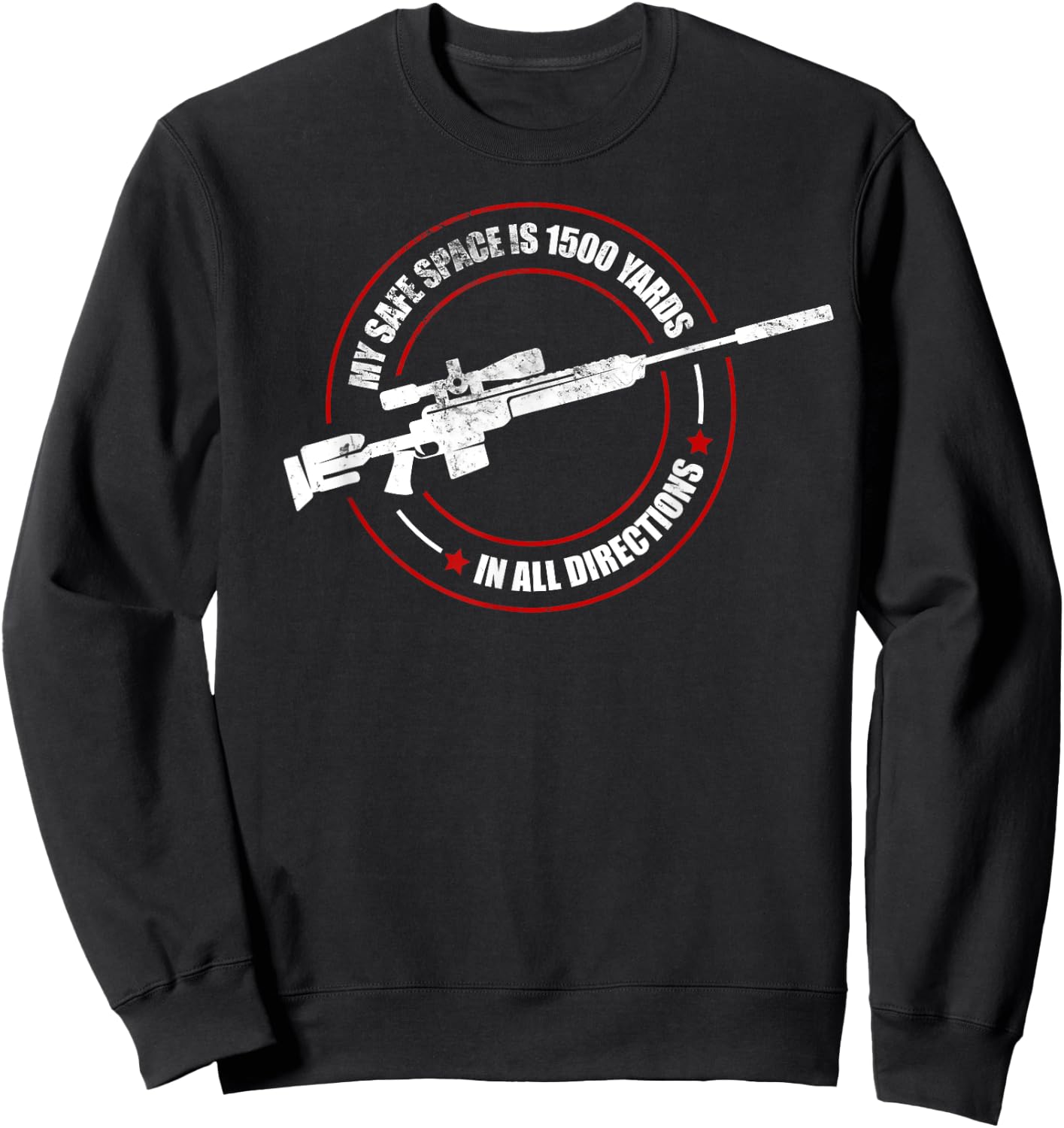 Vintage Armed Forces Military Funny Saying Veteran Sniper Sweatshirt - Sweatshirt | Black
