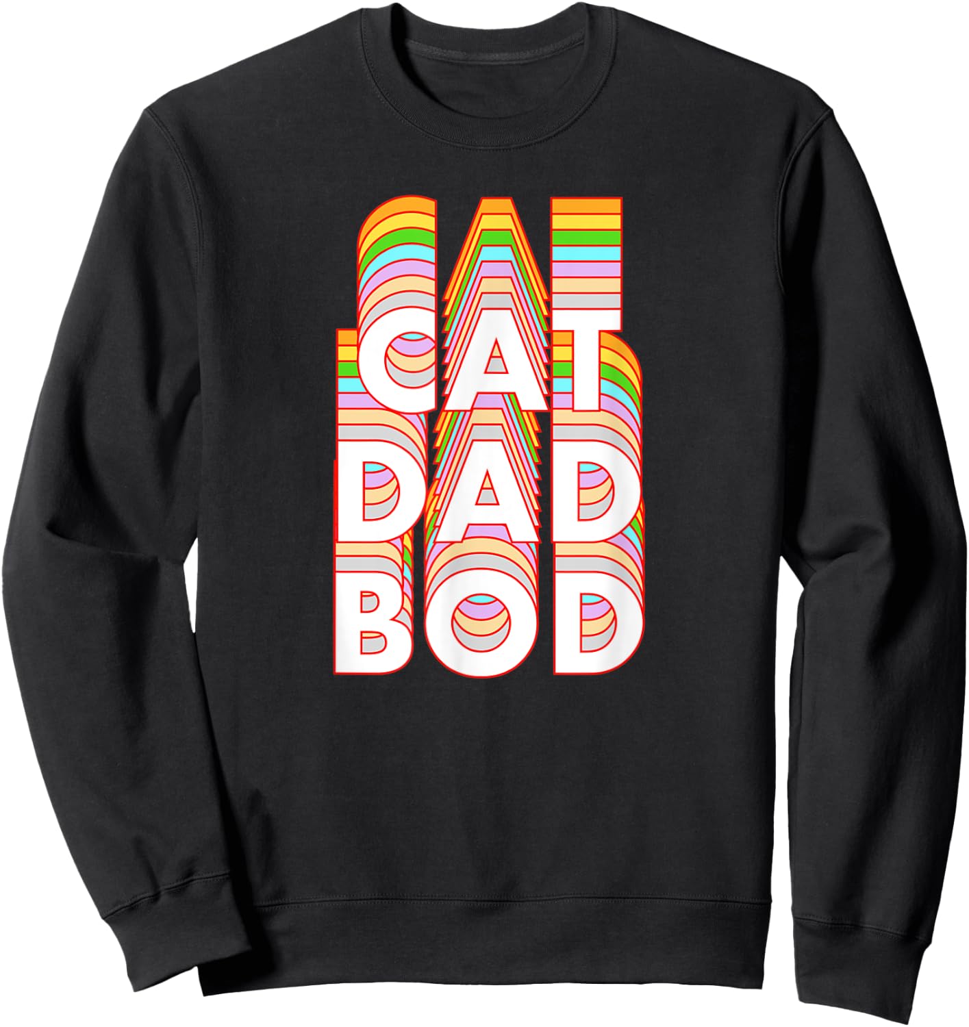 Funny Cat Dad Bod Pet Owner Fitness Gym Gift Women Sweatshirt - Sweatshirt | Black