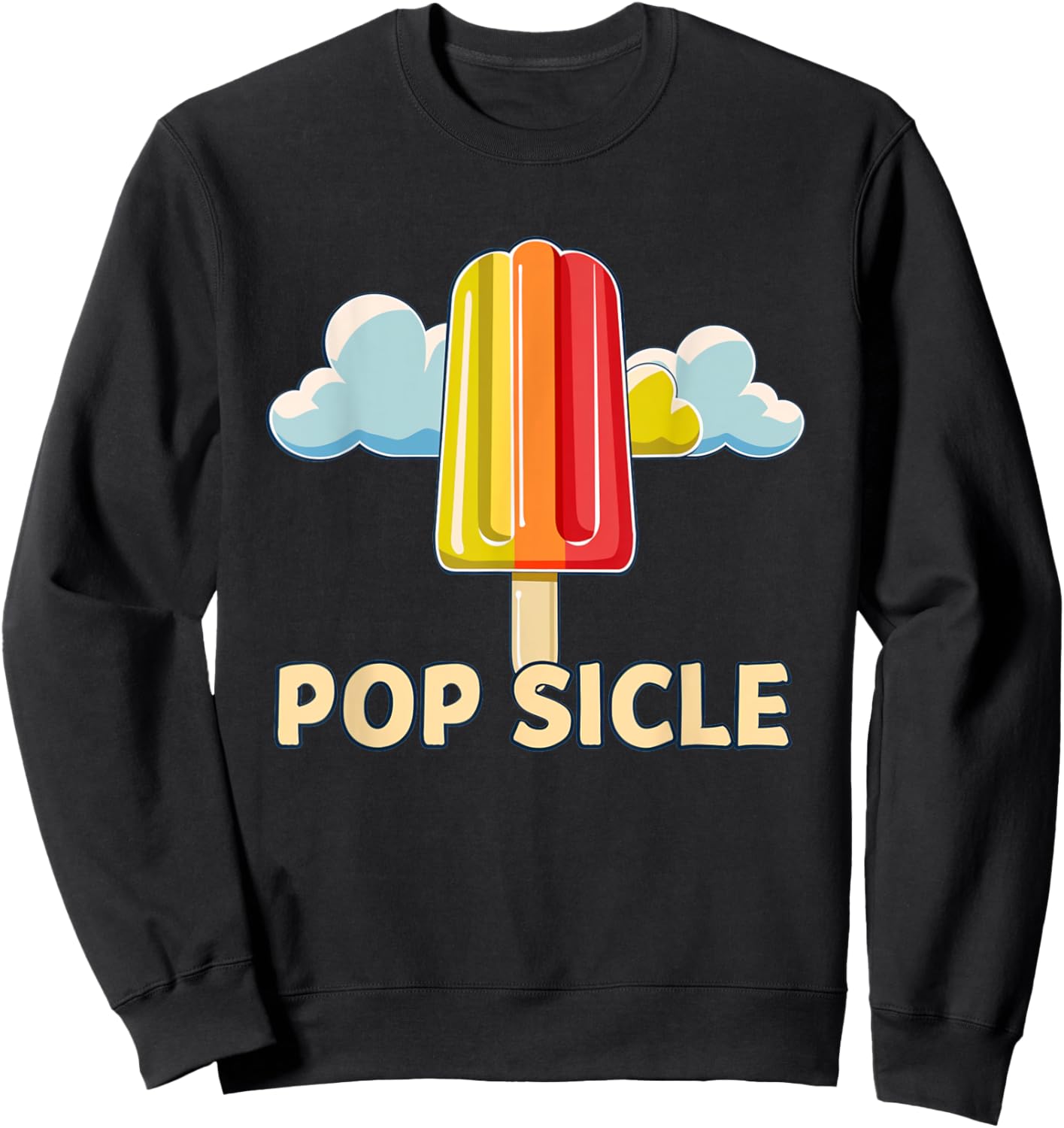 Funny rainbow Popsicle Outfit for Ice Cream Lovers Men Women Kids Sweatshirt - Sweatshirt | Black