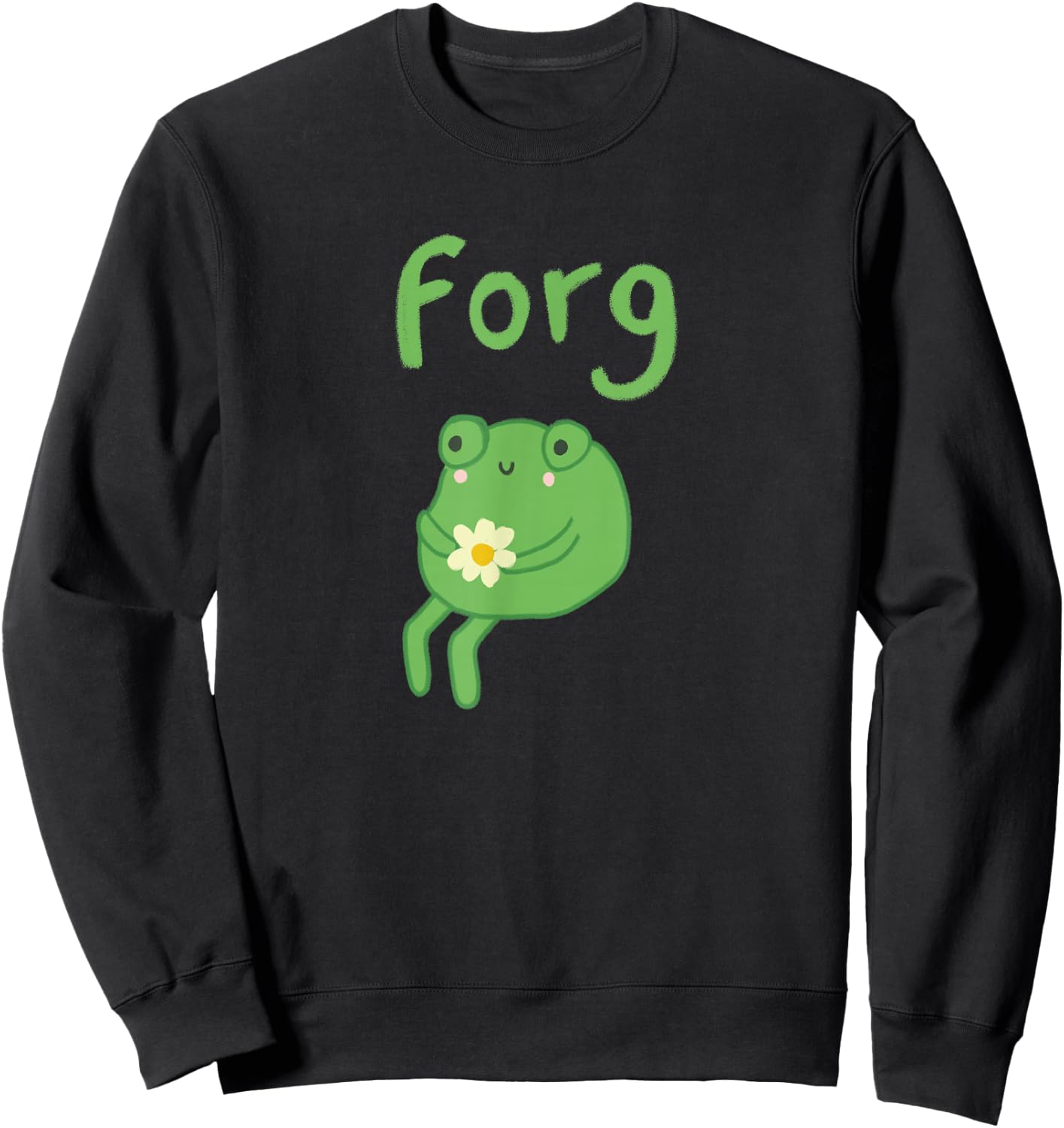 Frog Cake Meme Cute Aesthetic Forg Sweatshirt - Sweatshirt | Black