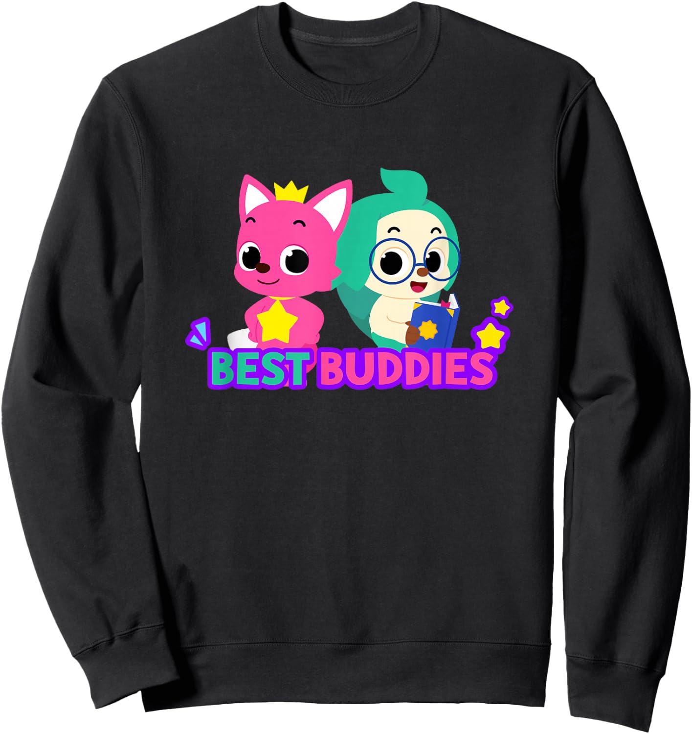 Pinkfong Wonderstar Best Buddies Pinkfong and Hogi Small Sweatshirt - Sweatshirt | Black