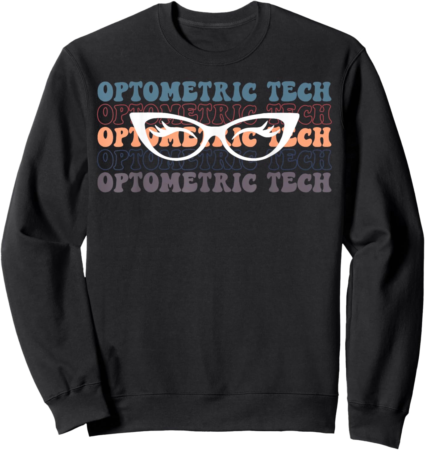 Retro Optometric Tech Eye Optician Ophthalmologist Optometry Sweatshirt - Sweatshirt | Black