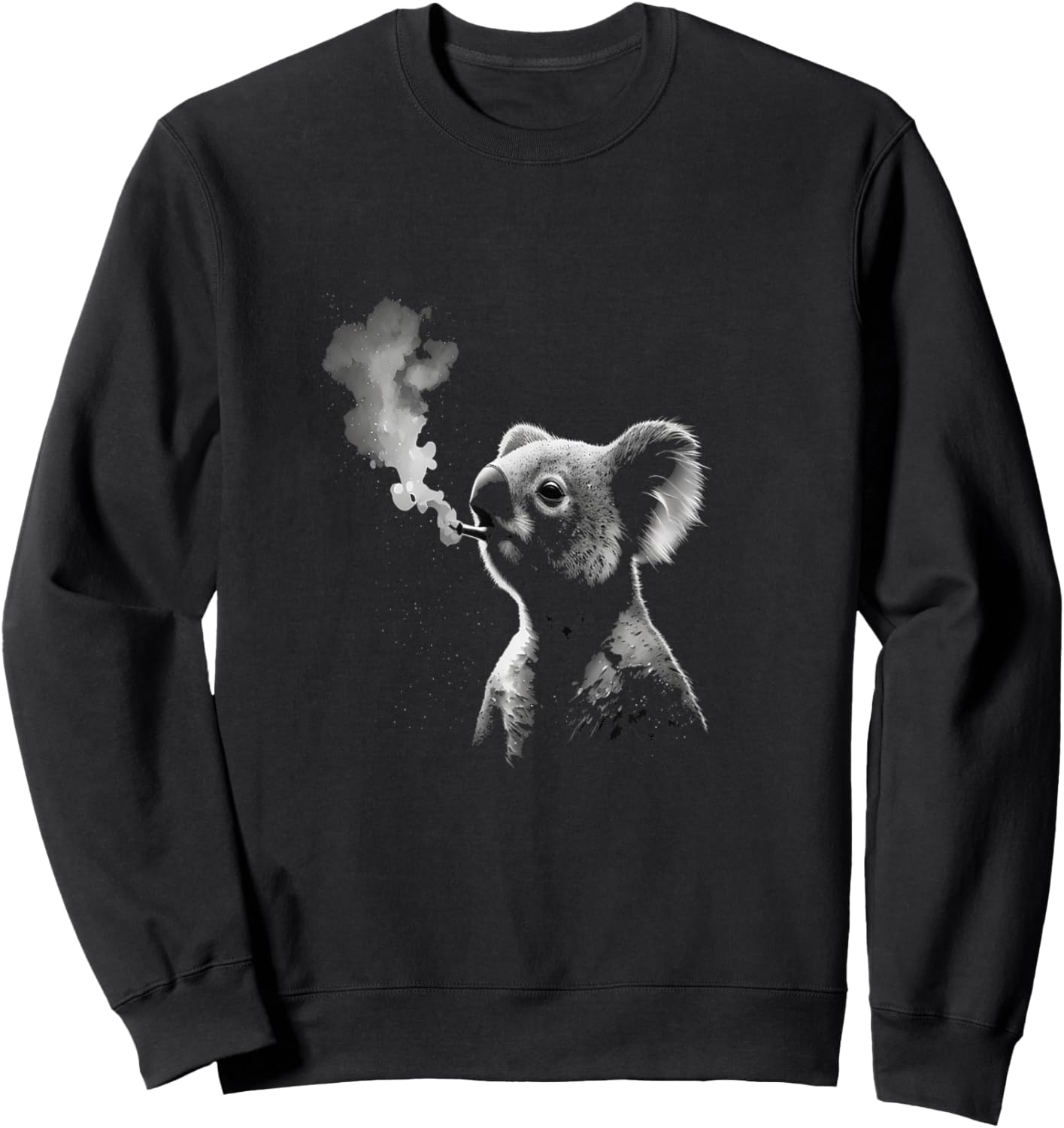 Koala Smoking Vaping In Peace During Nighttime Sky Art Sweatshirt - Sweatshirt | Black