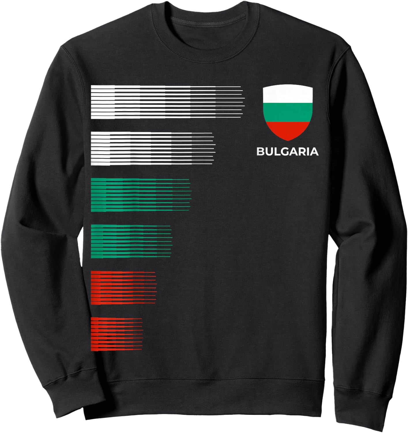 Bulgaria Flag Emblem Patriotic Bulgarian National Pride Sweatshirt - Sweatshirt | Black