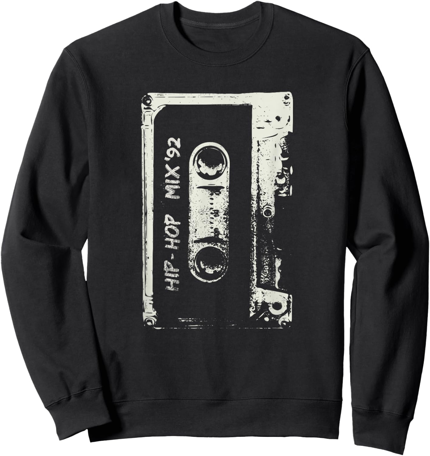 Hip Hop Rap Mixtape Cassette DJ Retro 90s Sweatshirt - Sweatshirt | Black