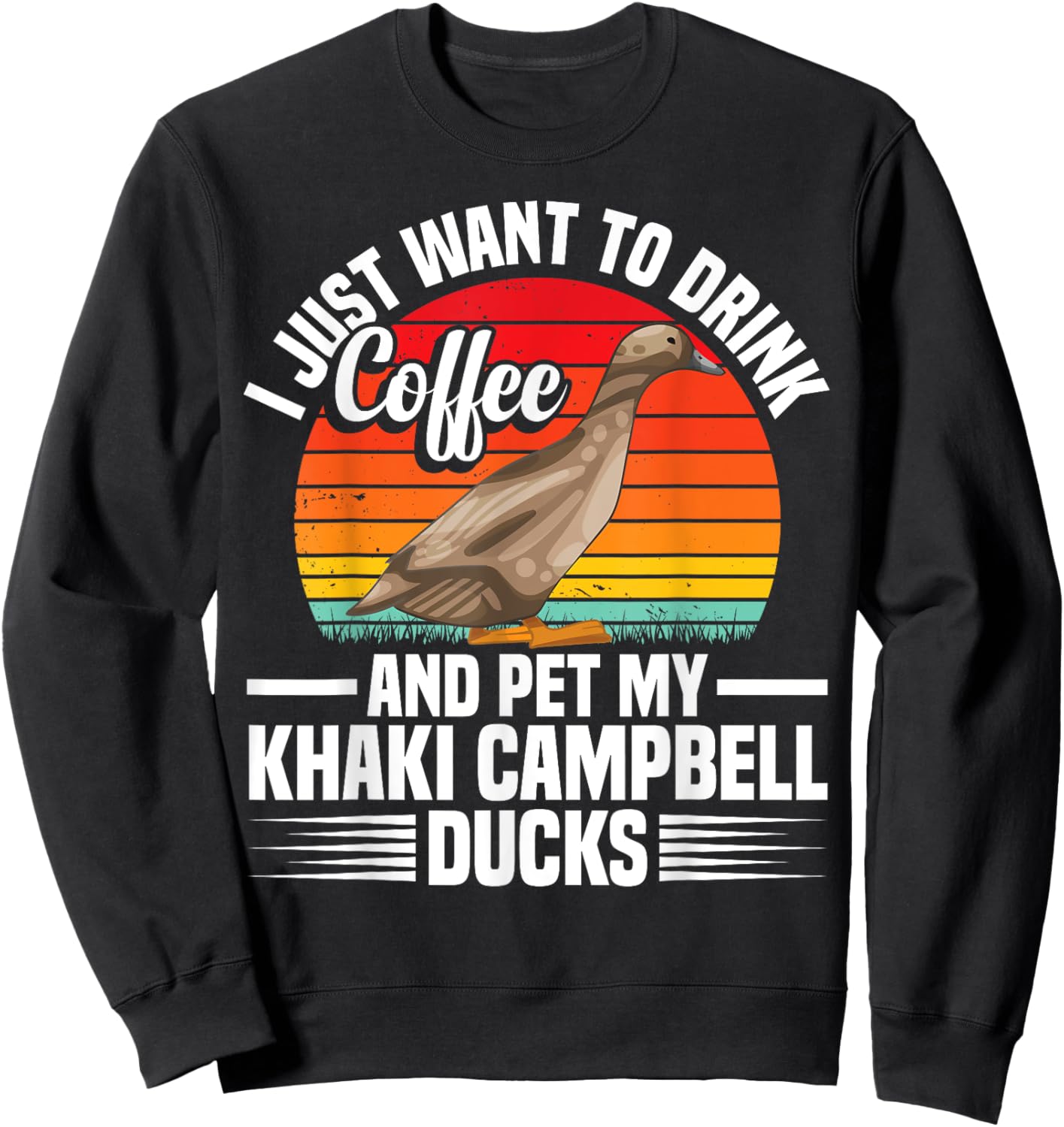 Khaki Duck Lover Campbell Duck Toys Necklace Khaki Ducks Sweatshirt - Sweatshirt | Black