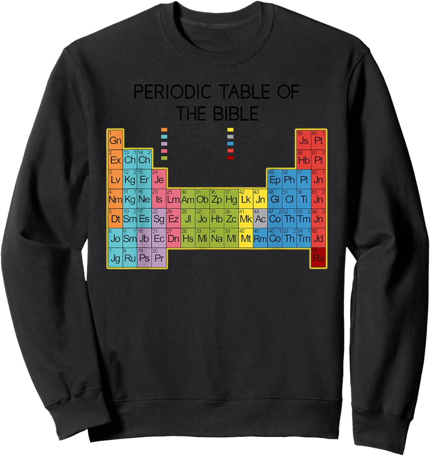 Christian Gift - God's Word - Periodic Table of the Bible Sweatshirt - Sweatshirt | Black