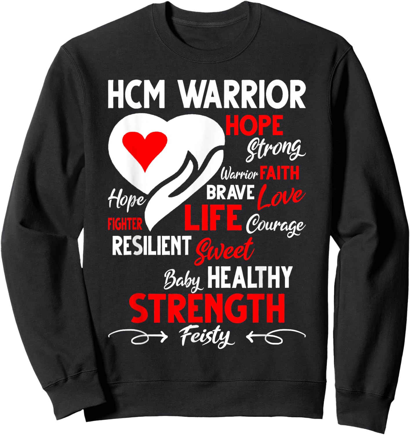 Hypertrophic Cardiomyopathy Raising Awareness HCM Warrior Sweatshirt - Sweatshirt | Black