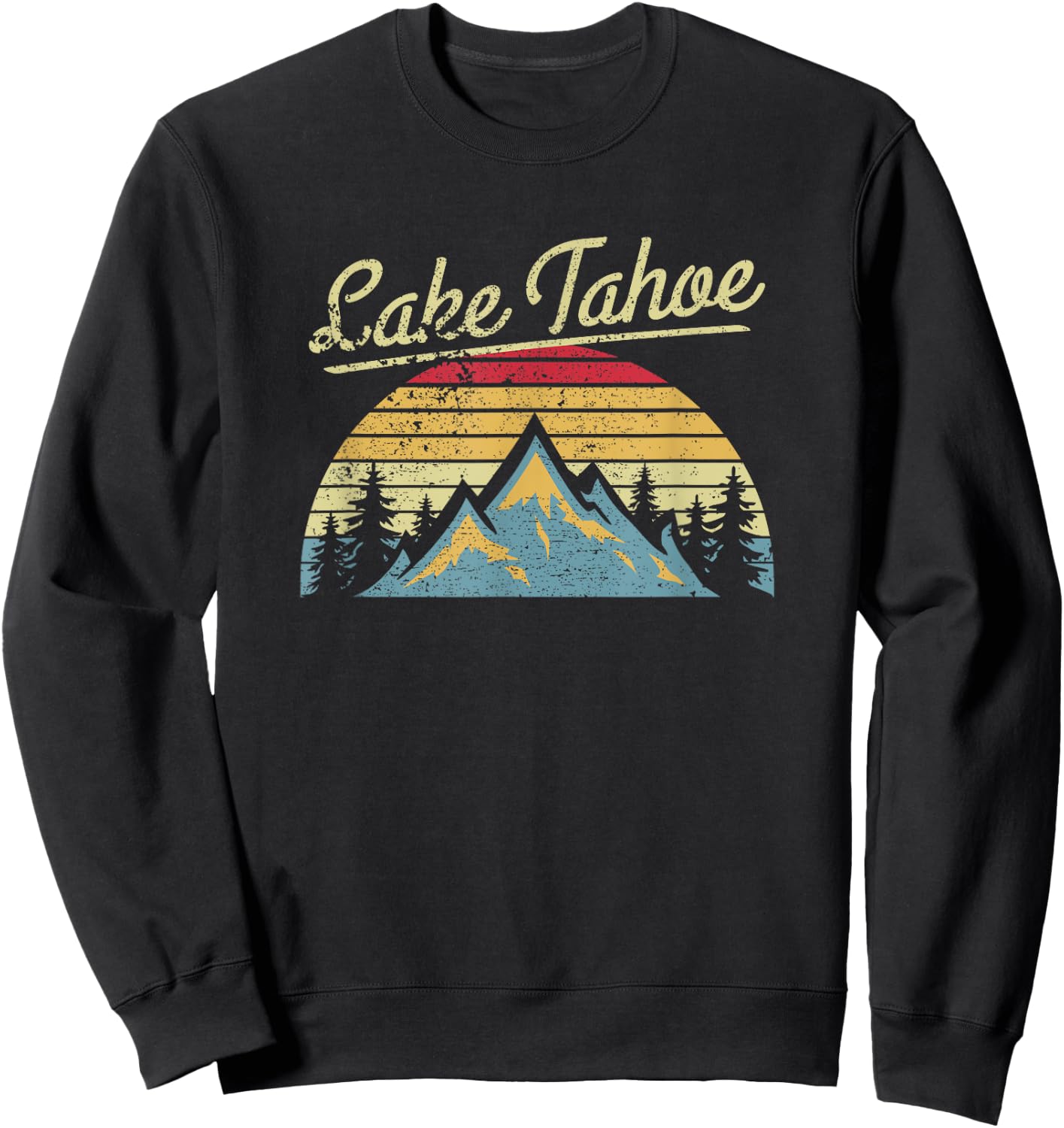 Vintage Retro Lake Tahoe National Forest T Shirt Sweatshirt - Sweatshirt | Black