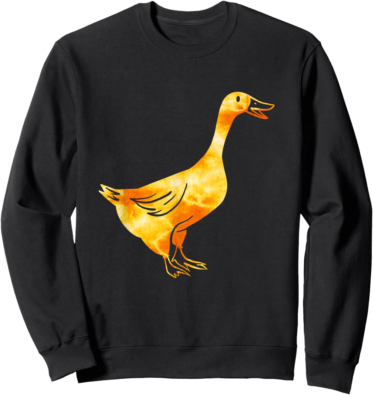 Tie-Dye Goose / Golden Orange Retro & Vintage Goose Design Sweatshirt - Sweatshirt | Black
